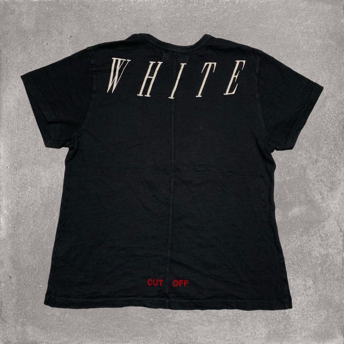 Off White Small Othelo's Stork Bird Black Tee Cut Off Virgil