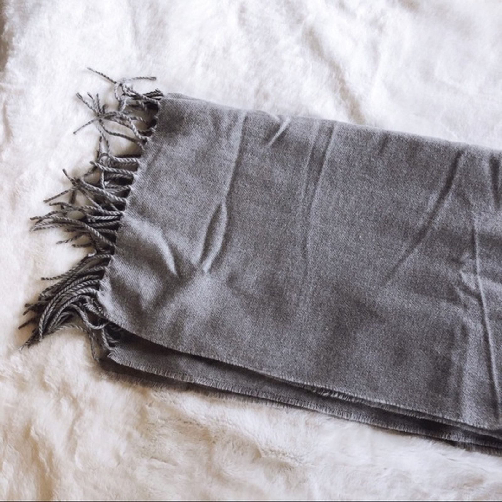 Loft LOFT Light Gray Melange Scarf Size ONE SIZE - 6 Thumbnail