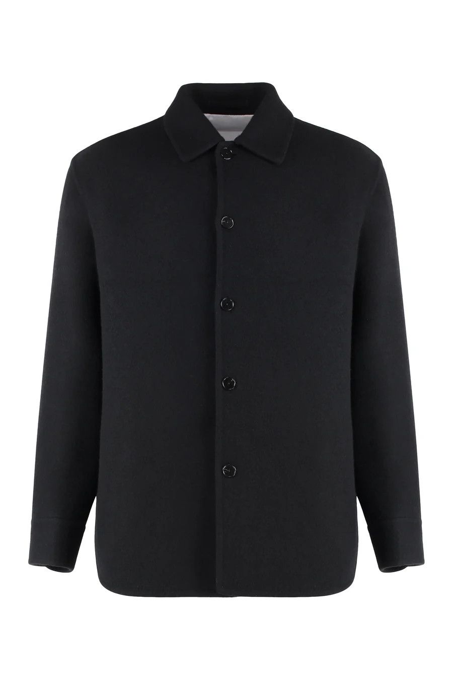 Jil Sander o1mle0724 Virgin Wool Overshirts in Black Size US M / EU 48-50 / 2 - 1 Thumbnail