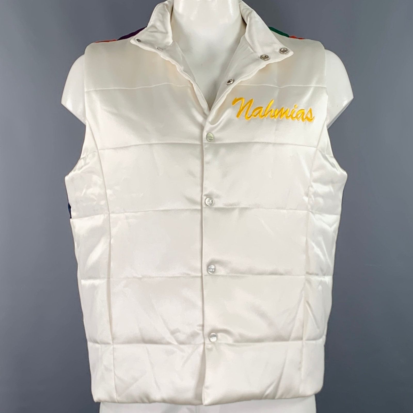 Nahmias -Summer Land- White Multi Color Embroidery Silk Button Up Size US XL / EU 56 / 4 - 1 Thumbnail