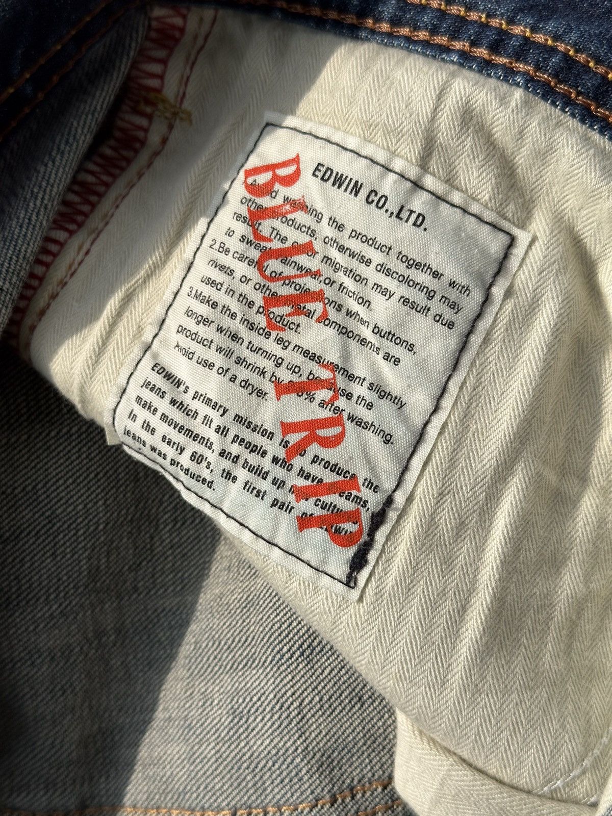 If Six Was Nine Distress Edwin Flare Tokyo Blue Trip Made In Japan. Size US 34 / EU 50 - 3 Thumbnail
