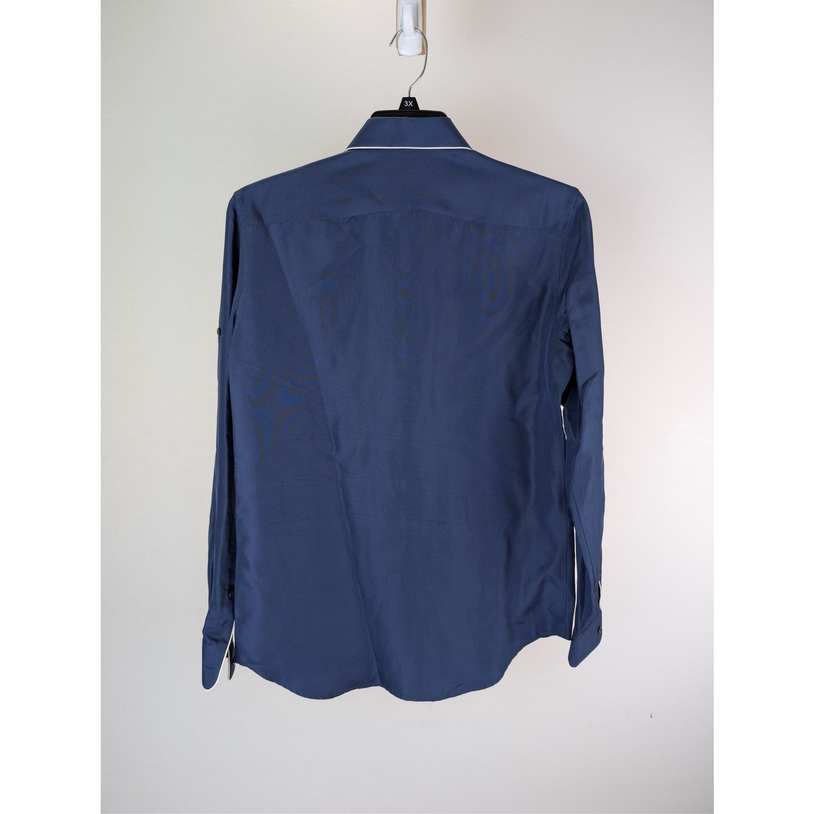 Valentino o1rshd1 CC20 silk piped Button up Shirt in Navy Blue Size US S / EU 44-46 / 1 - 9 Thumbnail