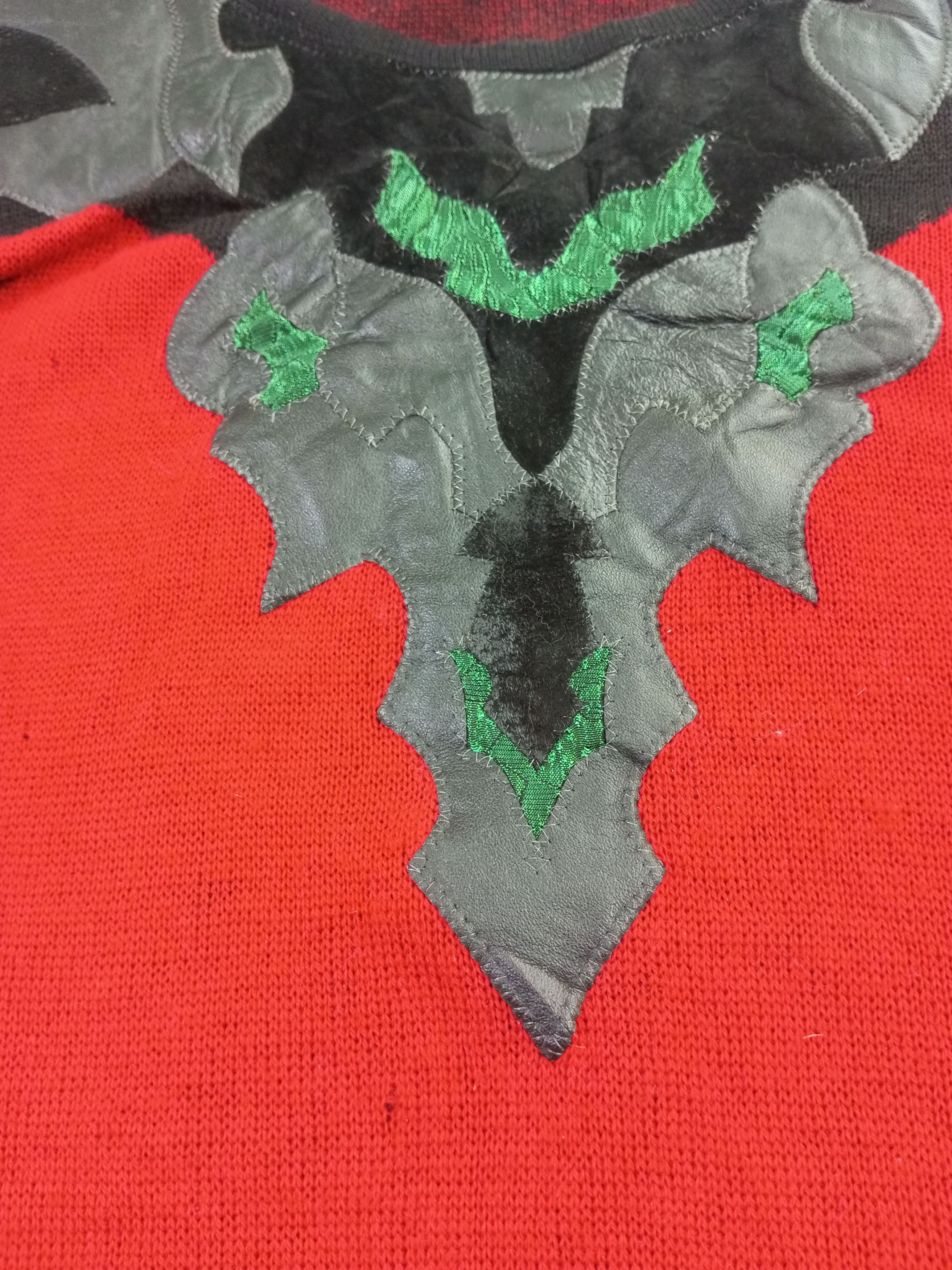 Other Crazy Vintage Place Vendome leather Embroidery Knit Sweater Size US M / EU 48-50 / 2 - 14 Thumbnail