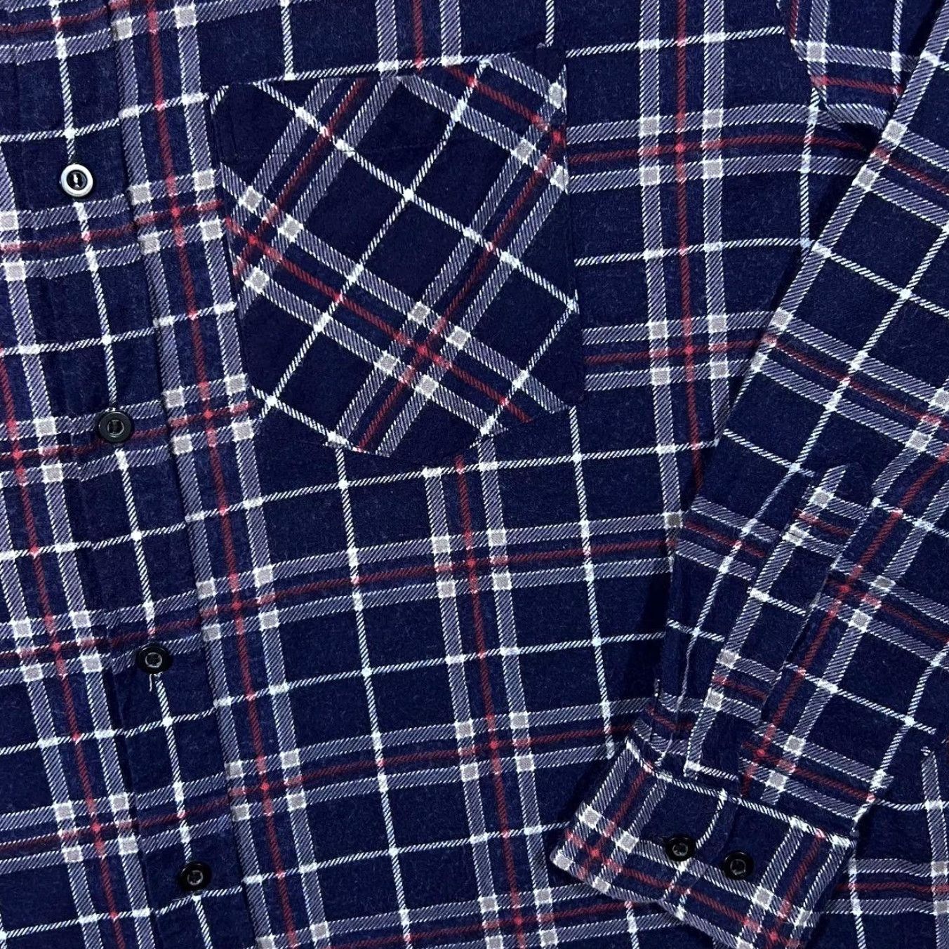 Vintage VINTAGE Shuntong Navy Blue Plaid Check Long Sleeve Cotton Flannel Shirt 44/45 XL Size US XL / EU 56 / 4 - 3 Thumbnail