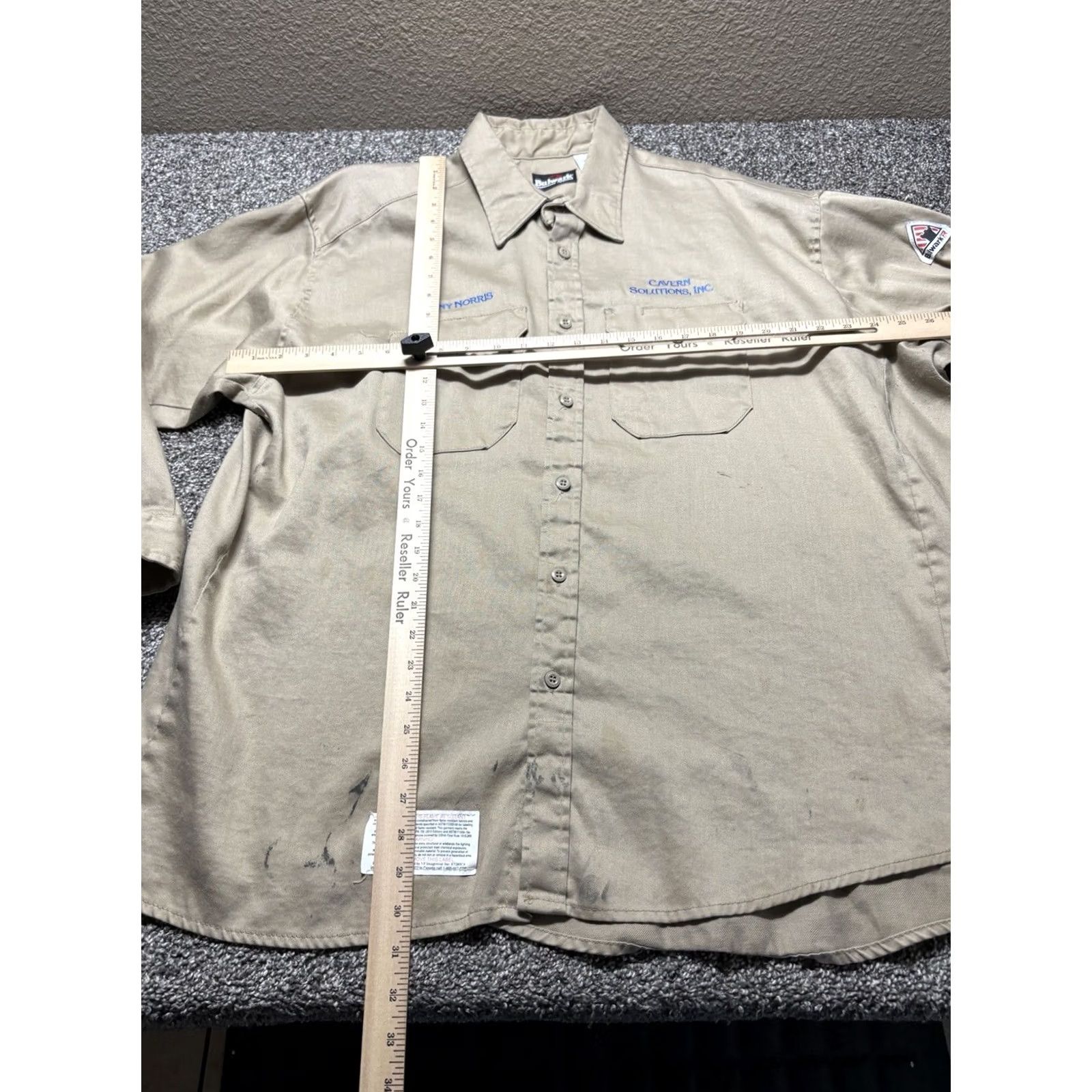 Vintage Bulwark FR Shirt Mens XXL Fire Resistant Work Button Cotton Workwear Size US XXL / EU 58 / 5 - 5 Thumbnail