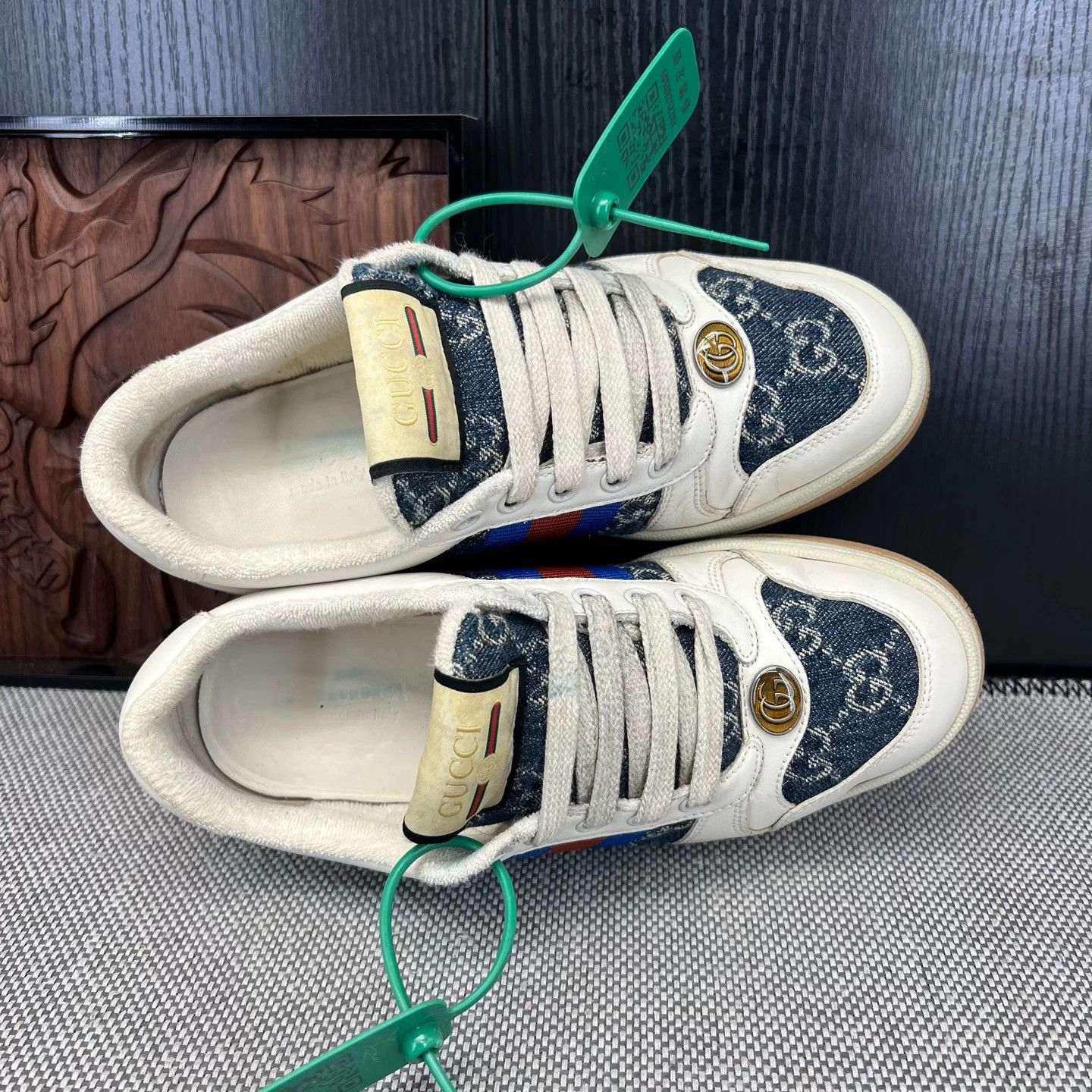Gucci Gucci Ace Distressed Enamel Red Blue Sneakers Women's 35.5 Size US 4.5 / IT 34.5 - 4 Thumbnail