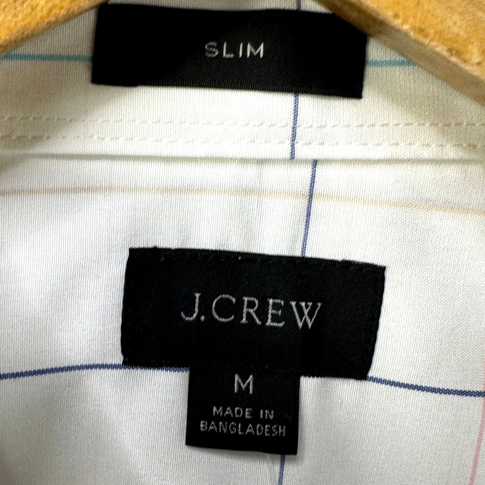 J.Crew J.CREW Slim Fit Button-Down Shirt Mens Medium White Plaid with Pocket Size US M / EU 48-50 / 2 - 6 Thumbnail