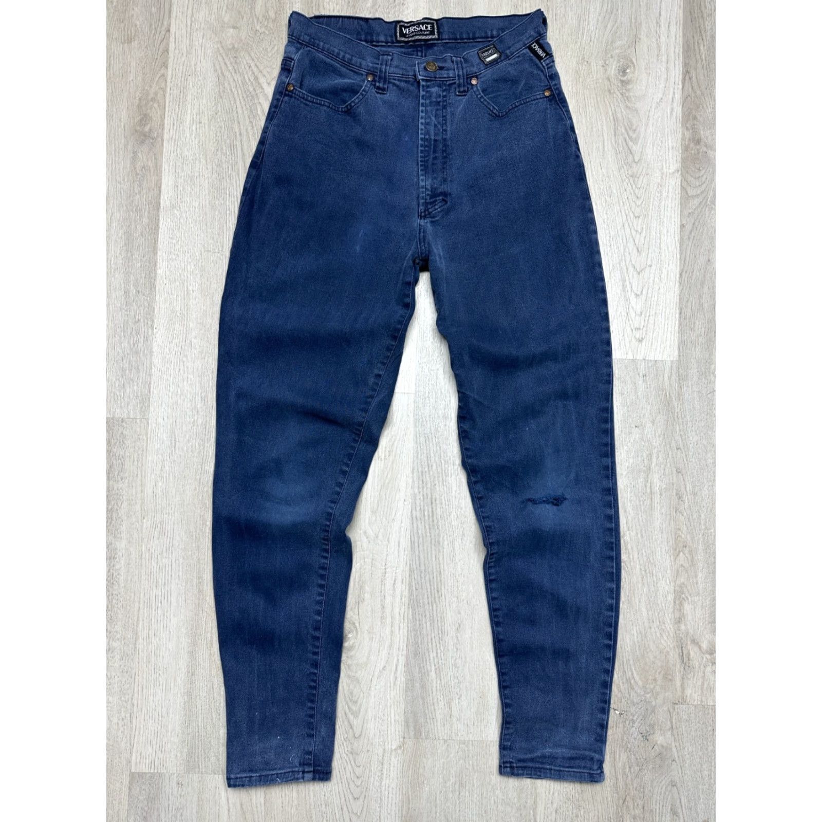 Versace Jeans Couture Versace Jeans Couture 90s Vintage Distressed Denim Pants Size 31 Men Jeans Blue 31 32 Inseam 105 cm 77 cm Size US 31 - 5 Thumbnail