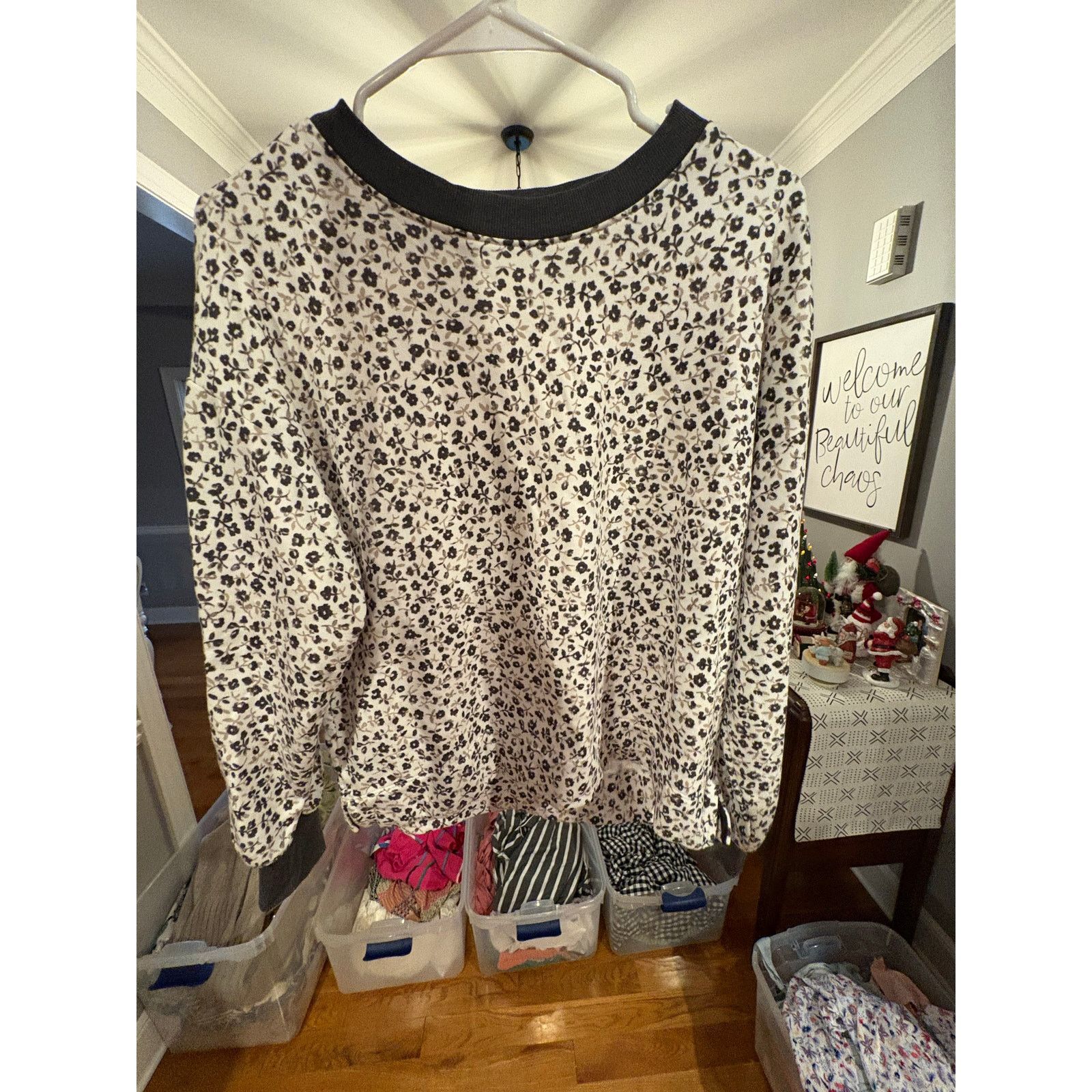 Lou & Grey Lou & Grey Women’s XS Cream Floral Sweatshirt Pullover Size XS / US 0-2 / IT 36-38 - 2 Thumbnail