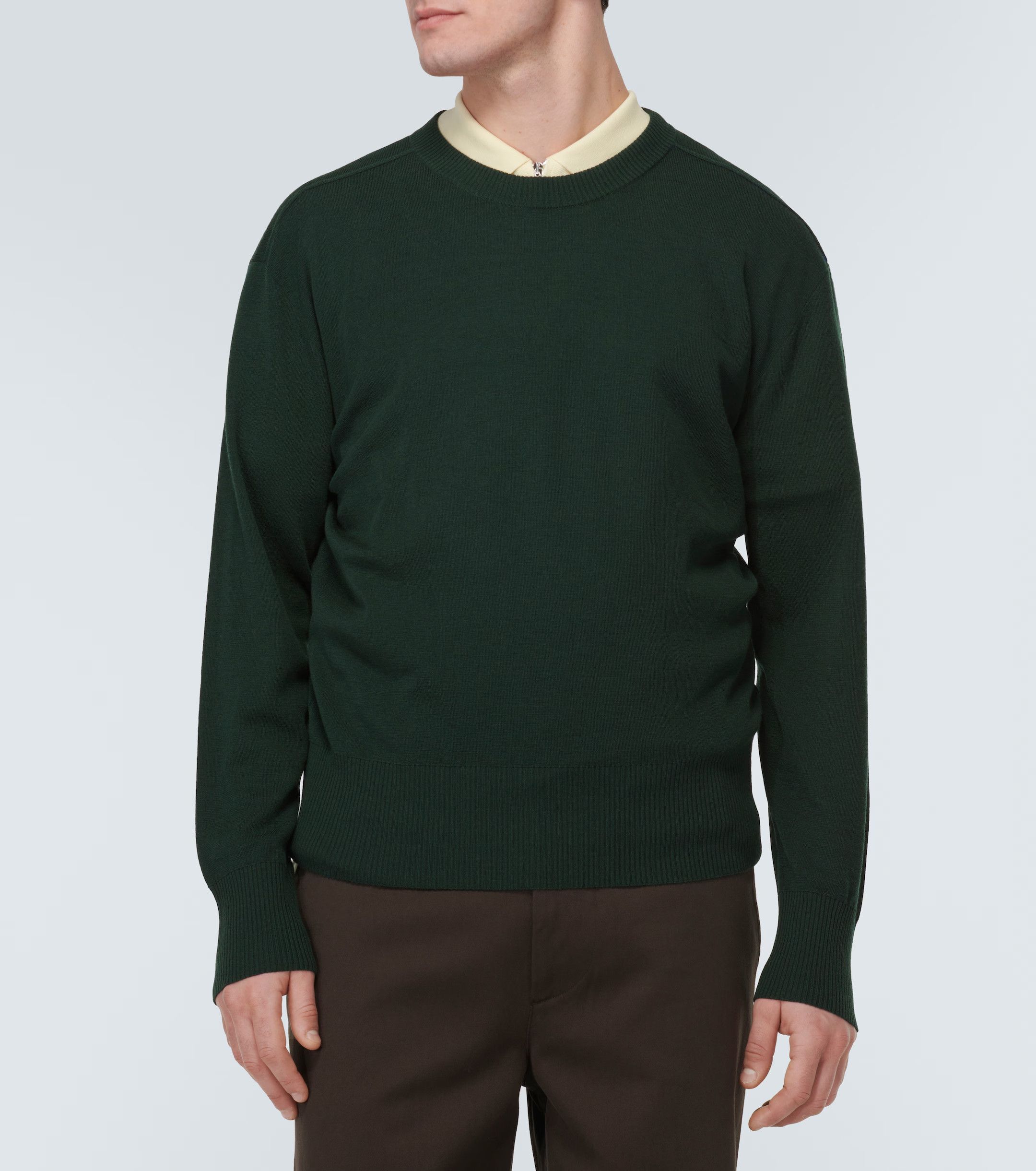 Burberry BURBERRY solid ivy green straight fit wool sweater Medium Size US M / EU 48-50 / 2 - 2 Thumbnail