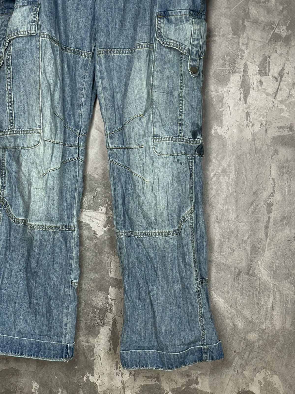 Jaded London × Vintage Sandblast Monster Cargo Denim Baggy Washed Denim Jeans Size US 30 / EU 46 - 7 Thumbnail
