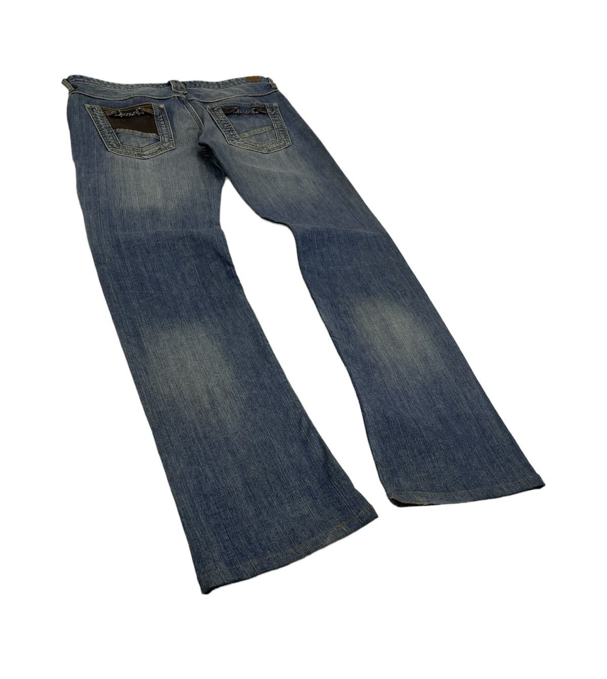 Hysteric Glamour Nicole Club For Men Japan Leather Pocket Flare Jeans Size US 34 / EU 50 - 2 Thumbnail