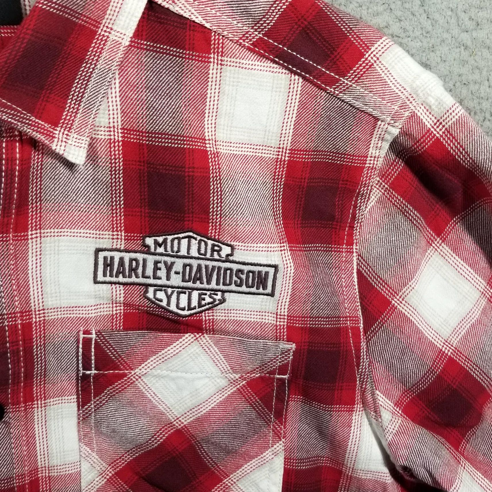 Harley Davidson Harley-Davidson Shirt Mens M Red Plaid Short Sleeve Button Up Milwuakee Size US M / EU 48-50 / 2 - 4 Thumbnail