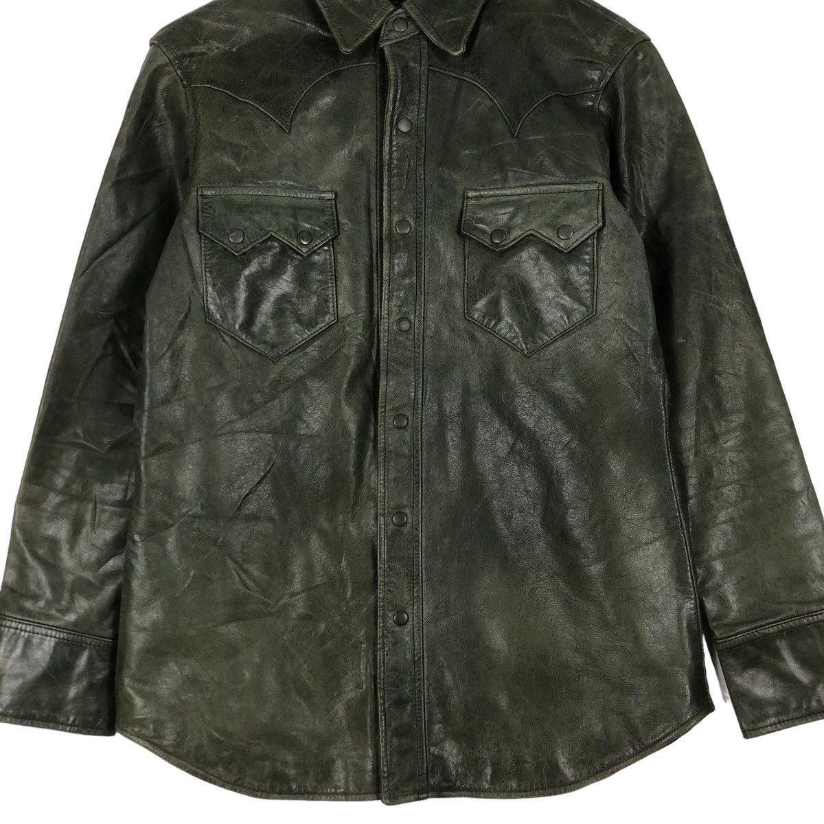 Genuine Leather Doghouse western leather shirt snap button up Size US S / EU 44-46 / 1 - 5 Thumbnail