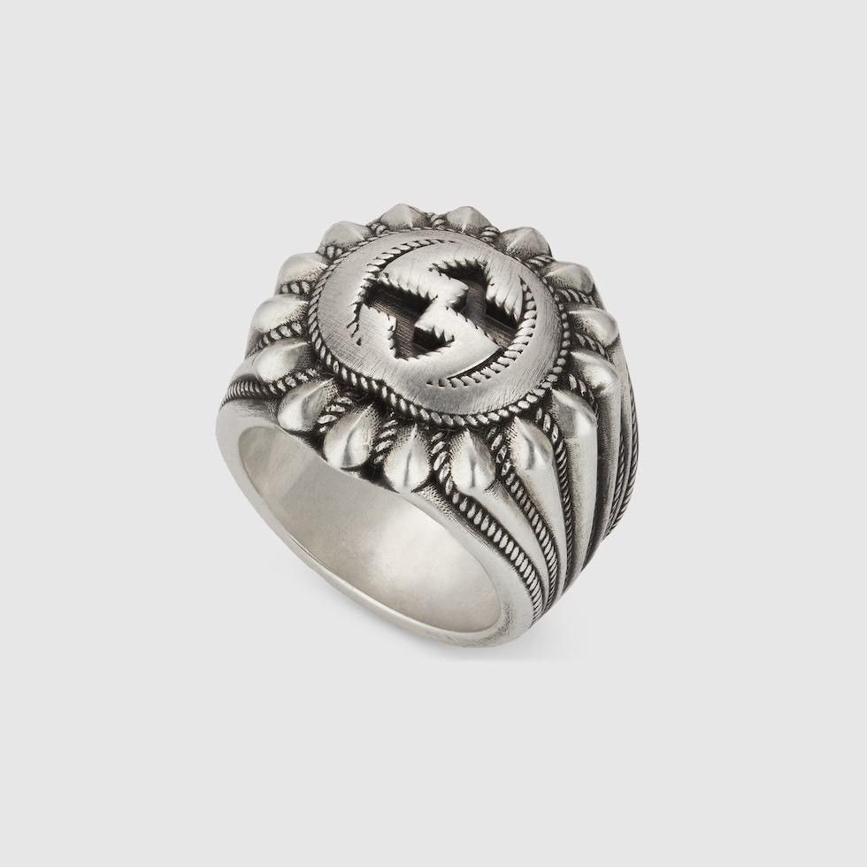 GUCCI★素敵！Silver Interlocking G Flower Ring Gucci Silver Large Interlocking G Flower Ring Gucci