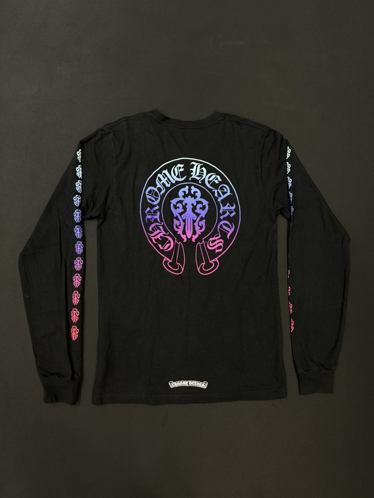 image of Chrome Hearts Gradient Dagger Black Longsleeve T-Shirt, Men's (Size Medium)