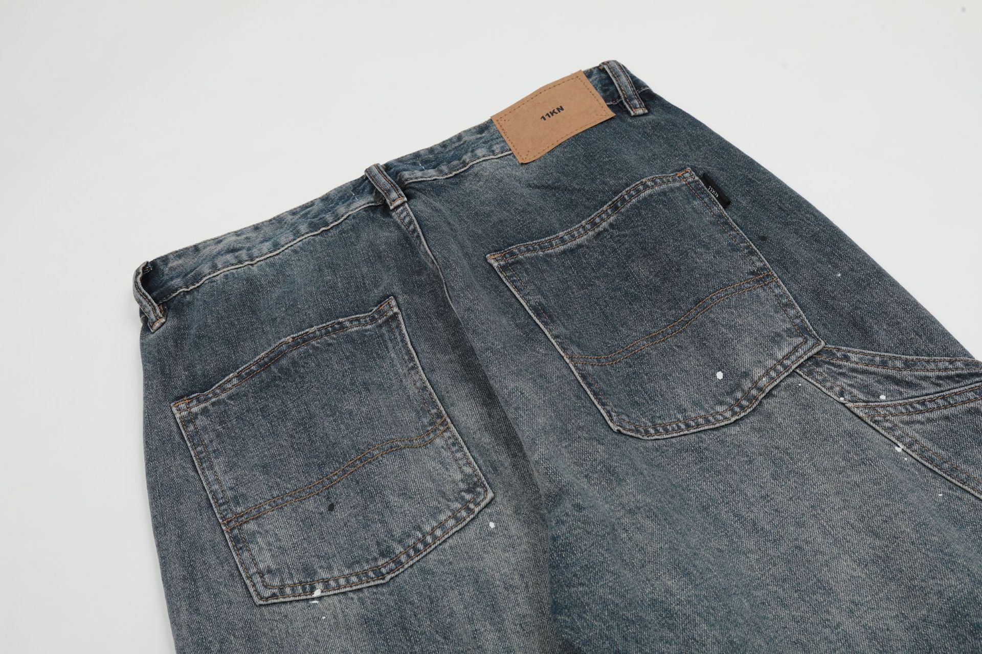 Japanese Brand × Vintage High street trend patchwork loose straight distressed jeans Size US 34 / EU 50 - 5 Thumbnail
