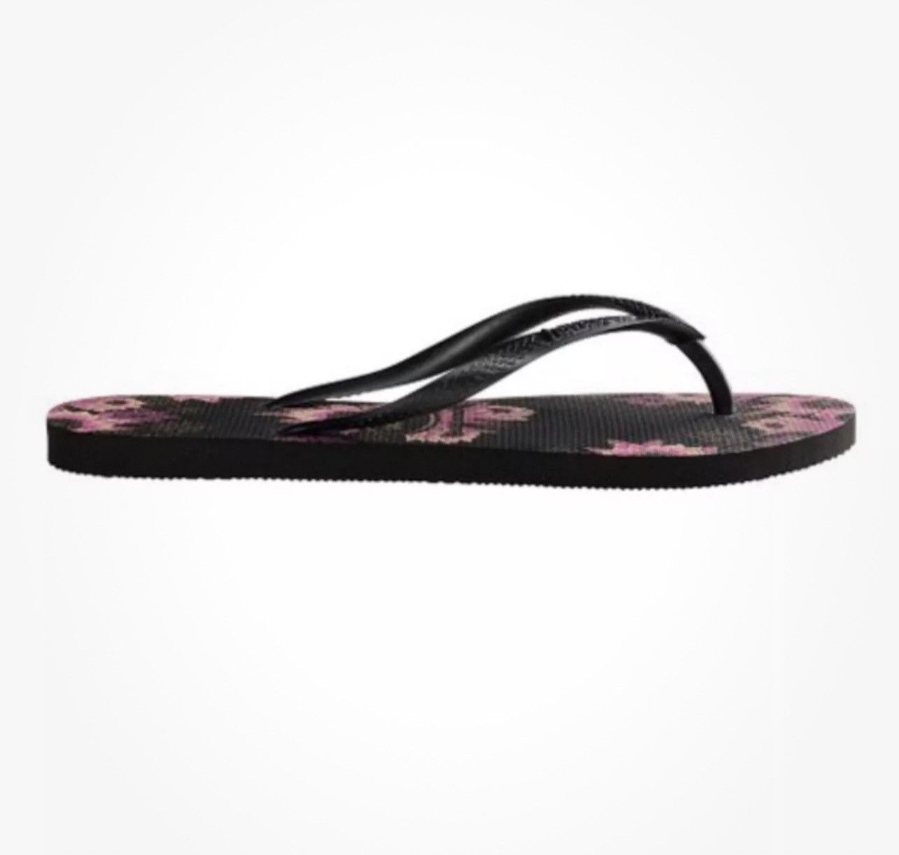 Other NWT Havaianas Black Rose Gold Slim Floral Flip-Flop Shoes Size US 11 / IT 41 - 3 Thumbnail