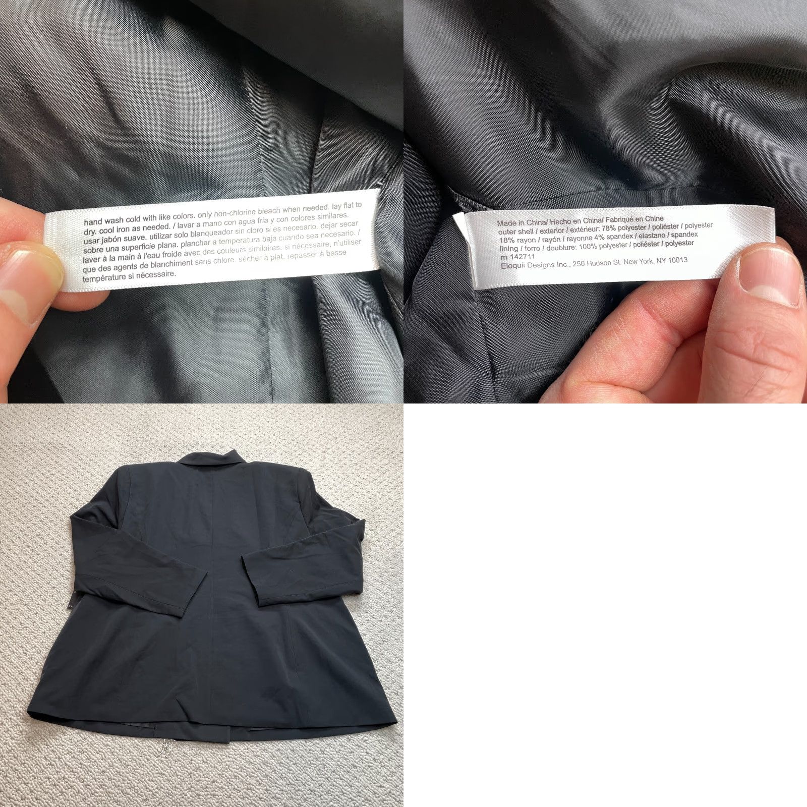 Vintage Eloquii Blazer Jacket Womens 22 Plus Size Black Beaded Fringe Pockets New Vintage: No Size 3XL / US 20-22 - 9 Thumbnail