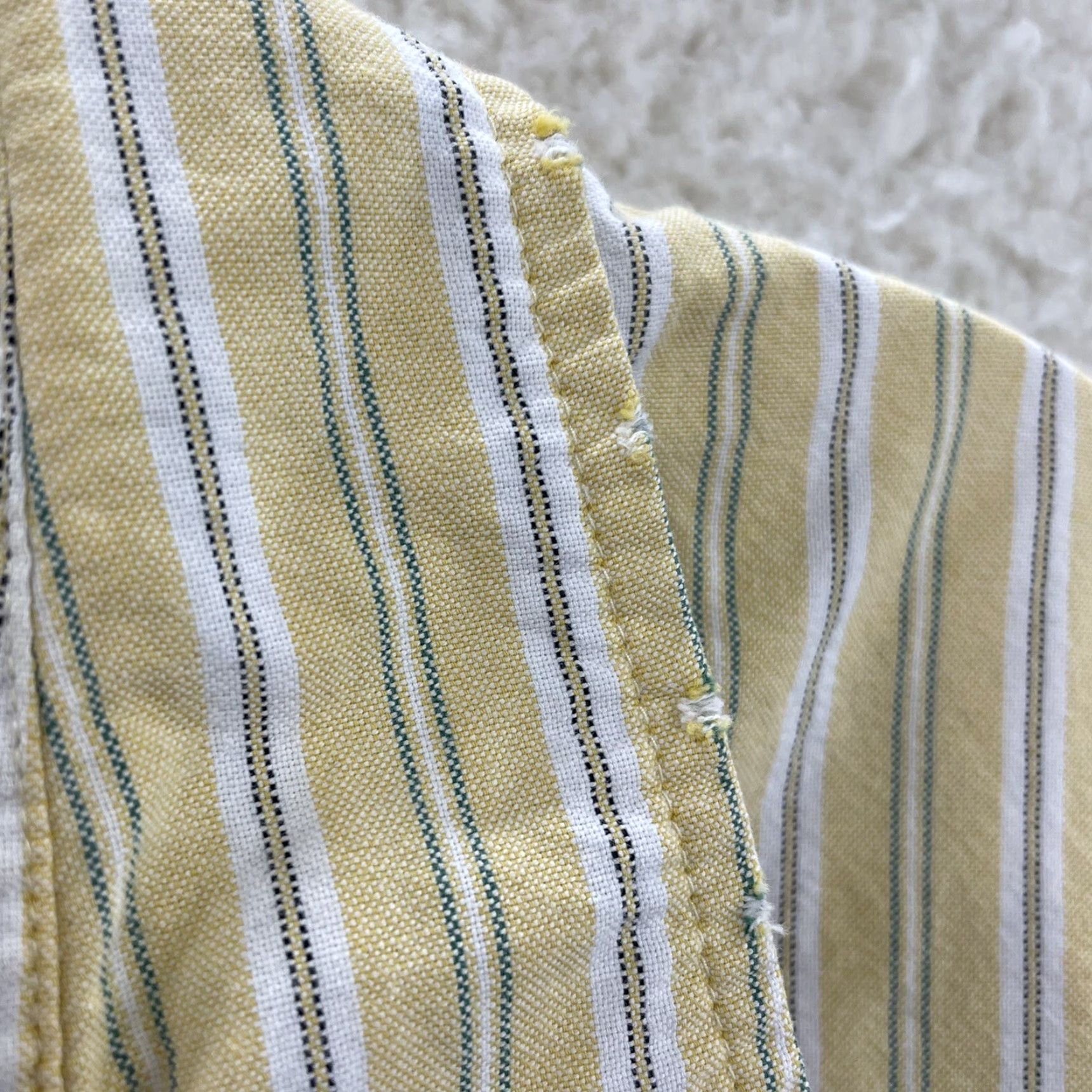 Vintage VINTAGE Urban Pipeline Button-Up Dress Shirt Mens Large Yellow Pinstripe Shirt Size 42R - 5 Thumbnail