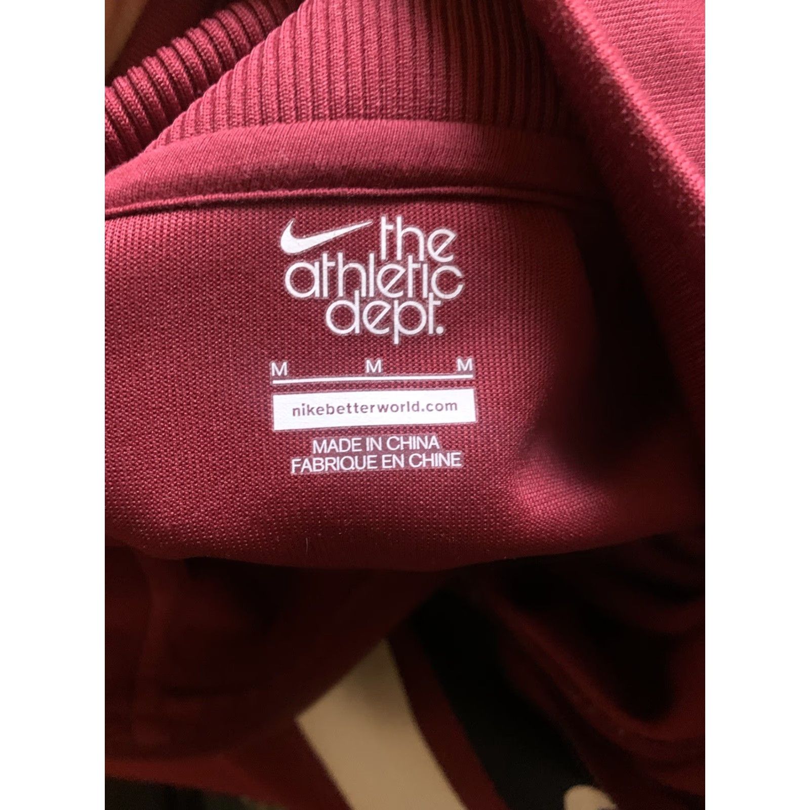 Nike Nike Mens Track Jacket Burgundy Full Zip Long Sleeve Athletic Dept Medium Size US M / EU 48-50 / 2 - 4 Thumbnail
