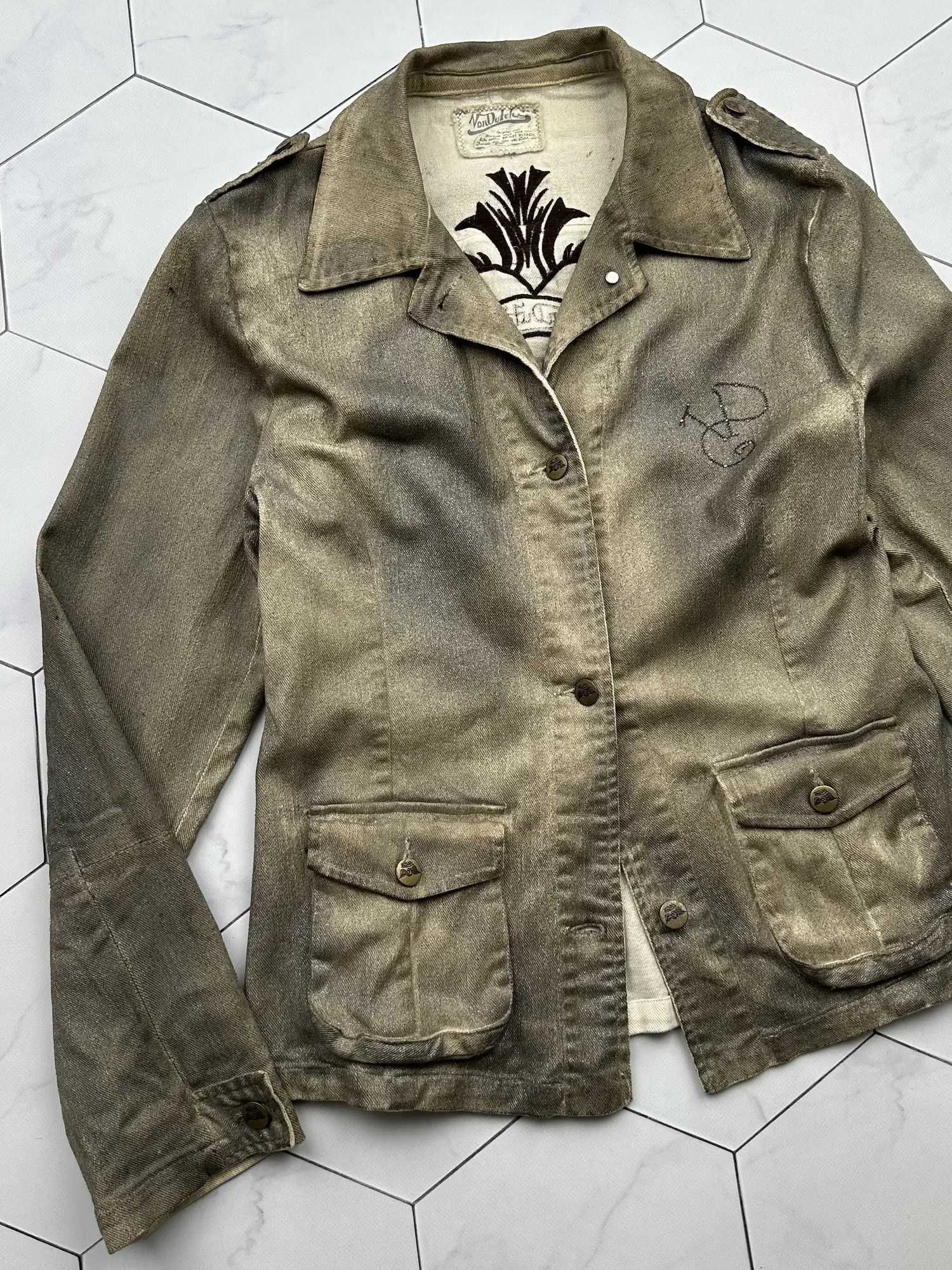 Von Dutch Von Dutch Faded Waxed Vintage Jacket (B38) Size M / US 6-8 / IT 42-44 - 2 Thumbnail