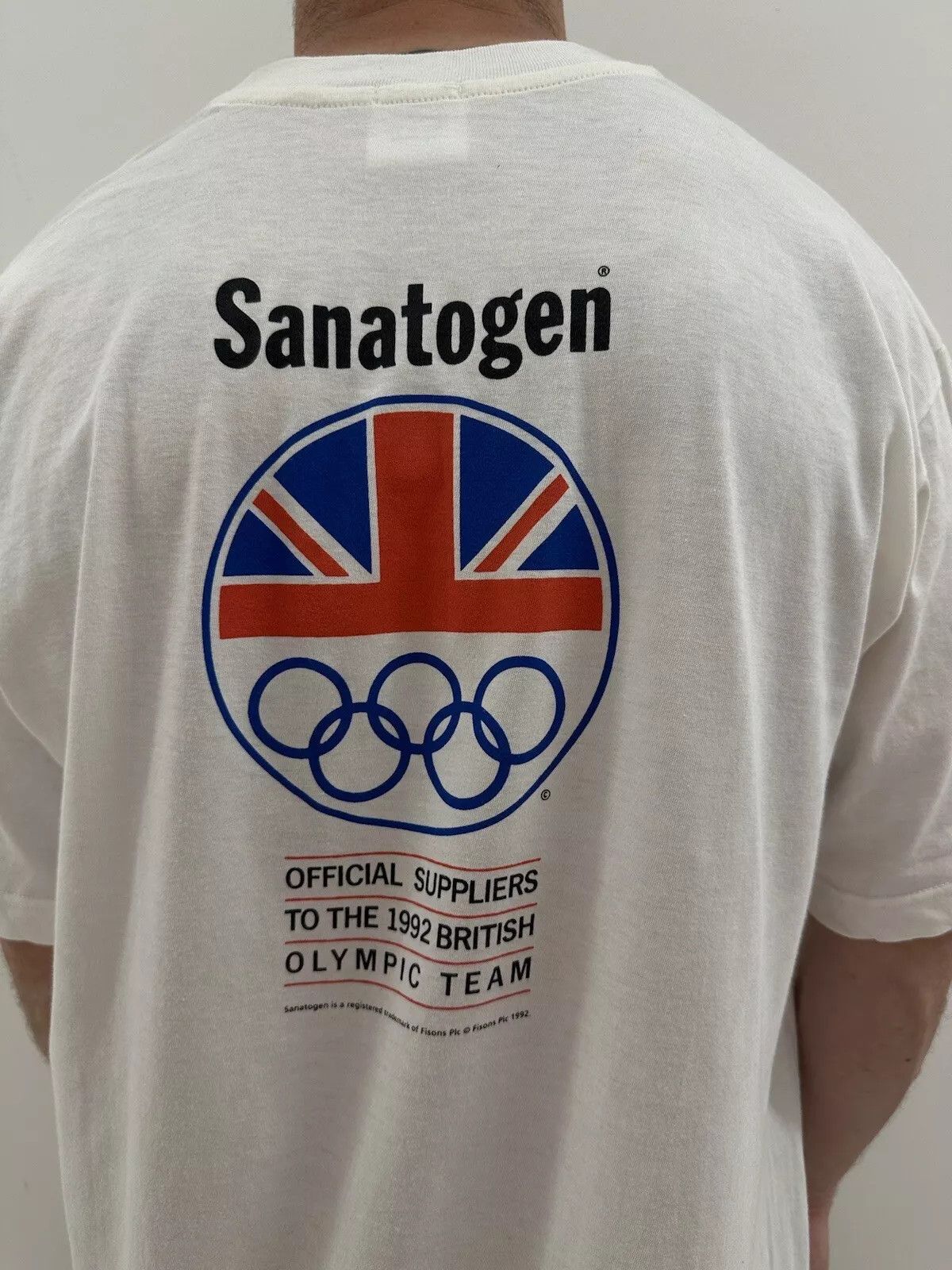 Vintage Vintage 1992 Sanatogen British Suppliers Olympic Team Shirt Size US XL / EU 56 / 4 - 9 Thumbnail