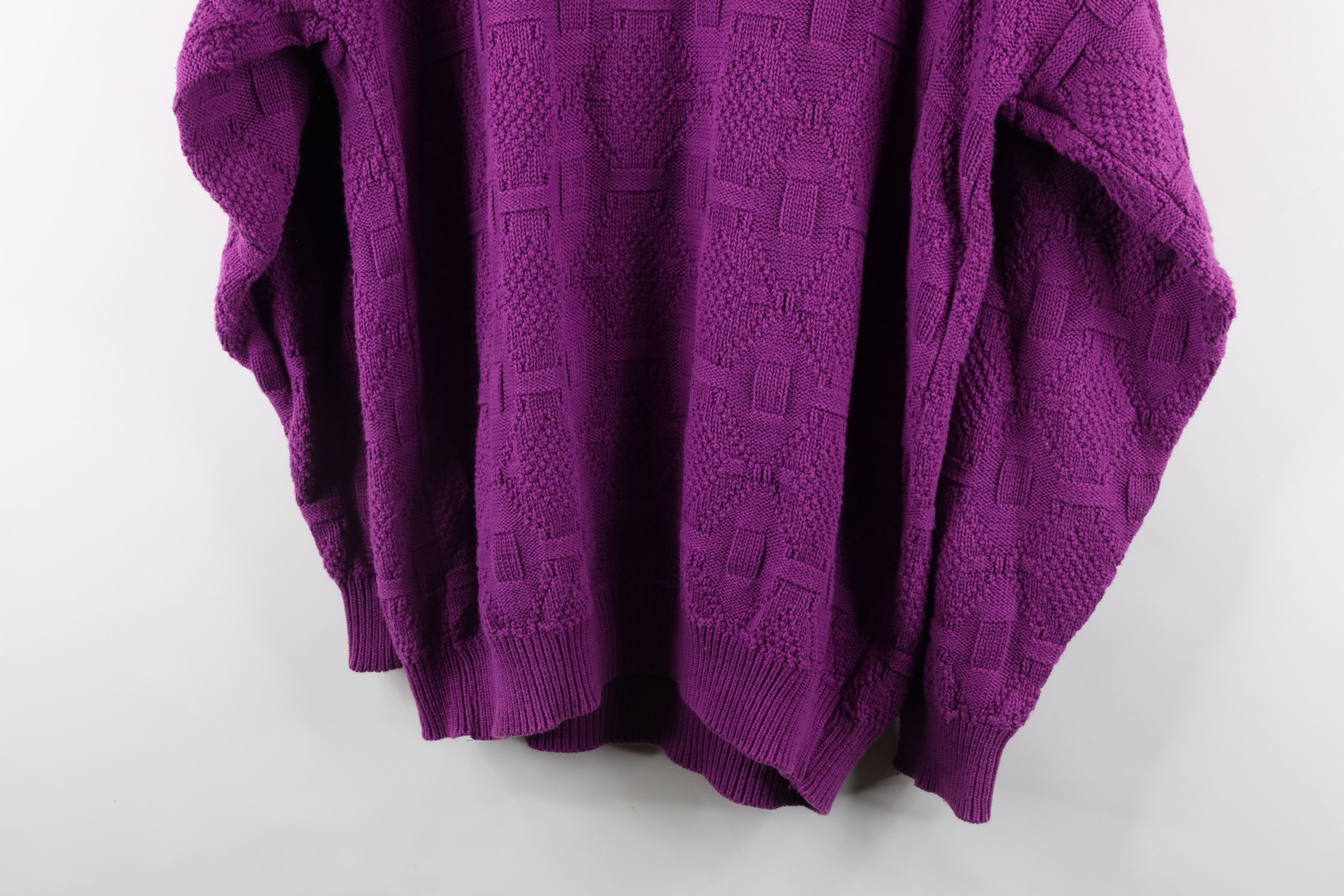 Vintage Vintage 90s Streetwear Cotton Knit Sweater Purple USA Size US L / EU 52-54 / 3 - 8 Thumbnail