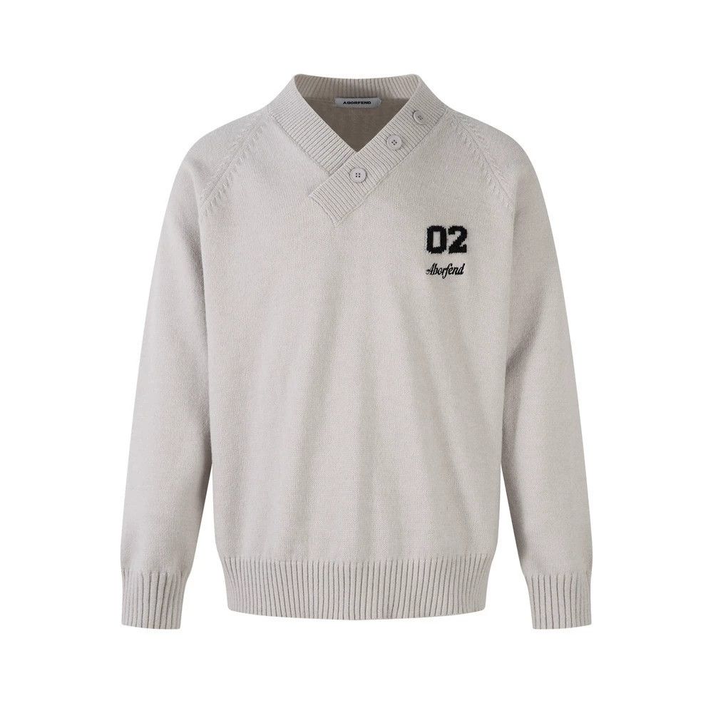 Vintage Men's Loose Casual Button V-Neck Knitted Sweater Size US M / EU 48-50 / 2 - 1 Thumbnail