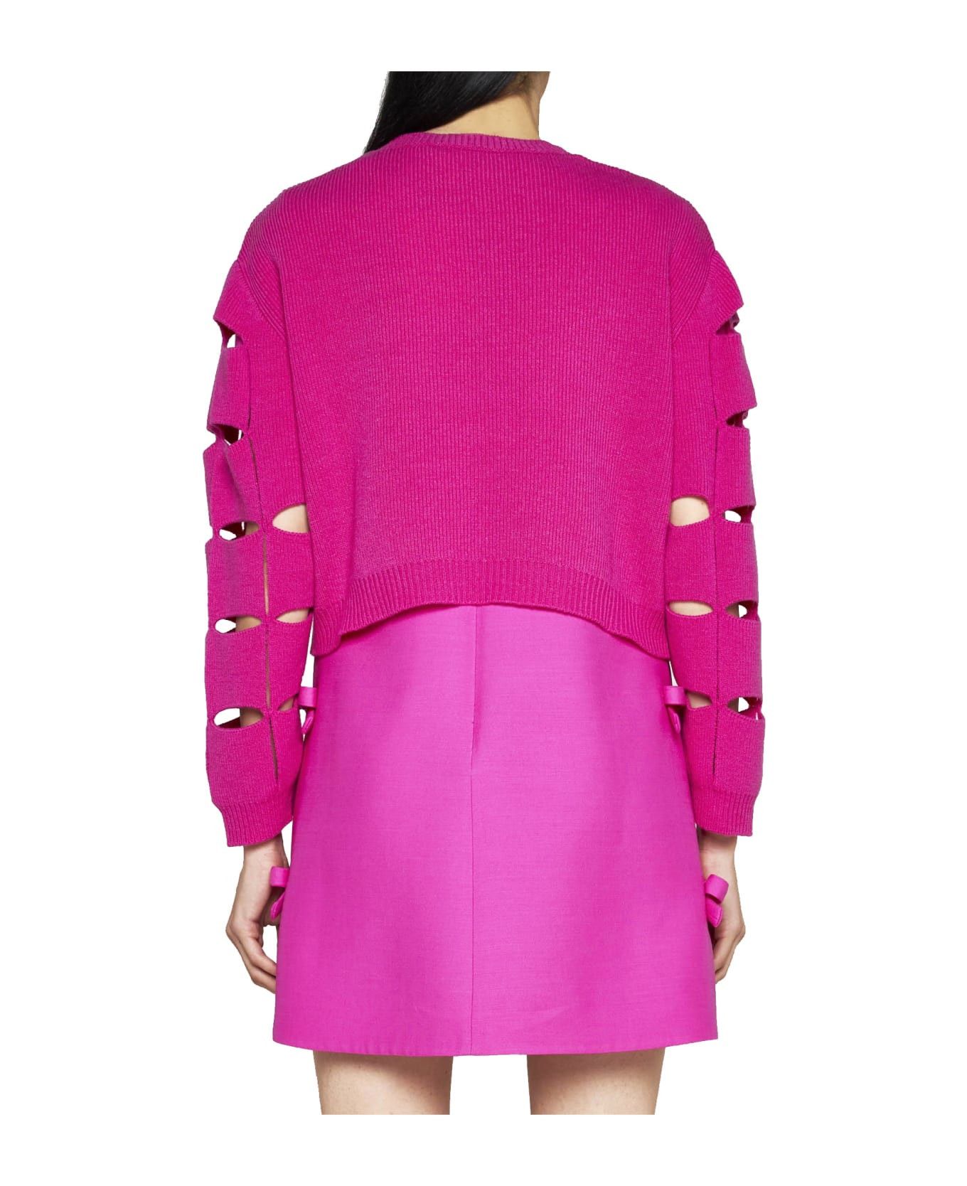 Valentino o1y0326 Crewneck Sweater in Fuchsia Size S / US 4 / IT 40 - 3 Thumbnail