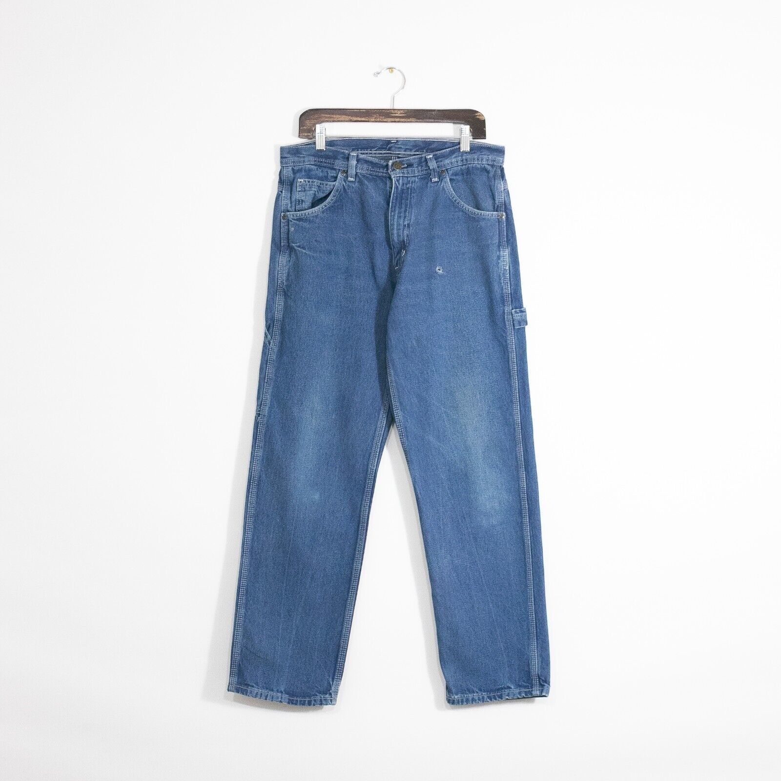 Vintage Vintage Key Workwear Denim Jeans - Distressed Dungaree Blue Size US 32 / EU 48 - 1 Thumbnail