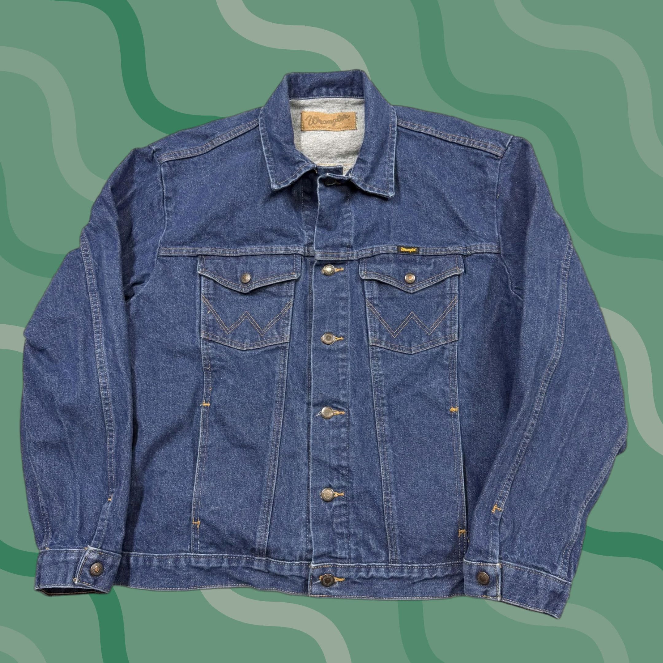Wrangler VINTAGE Wrangler Jacket Mens L Blue Denim Western Truckers USA Size US L / EU 52-54 / 3 - 1 Thumbnail