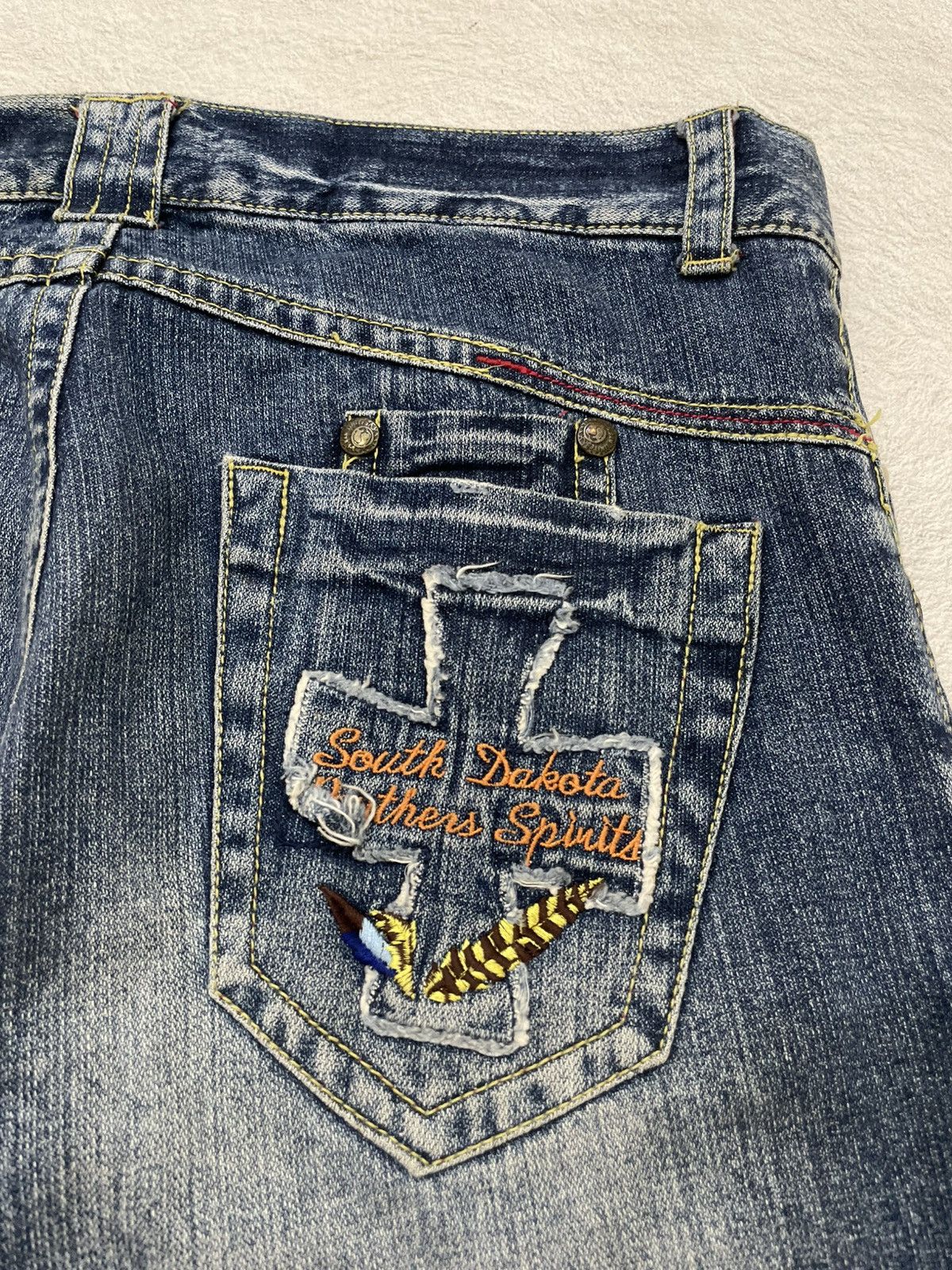 Hysteric Glamour 2000s Hysteric Flare Raw Denim Heavy Fading Embroidered Y2K Size US 36 / EU 52 - 11 Thumbnail