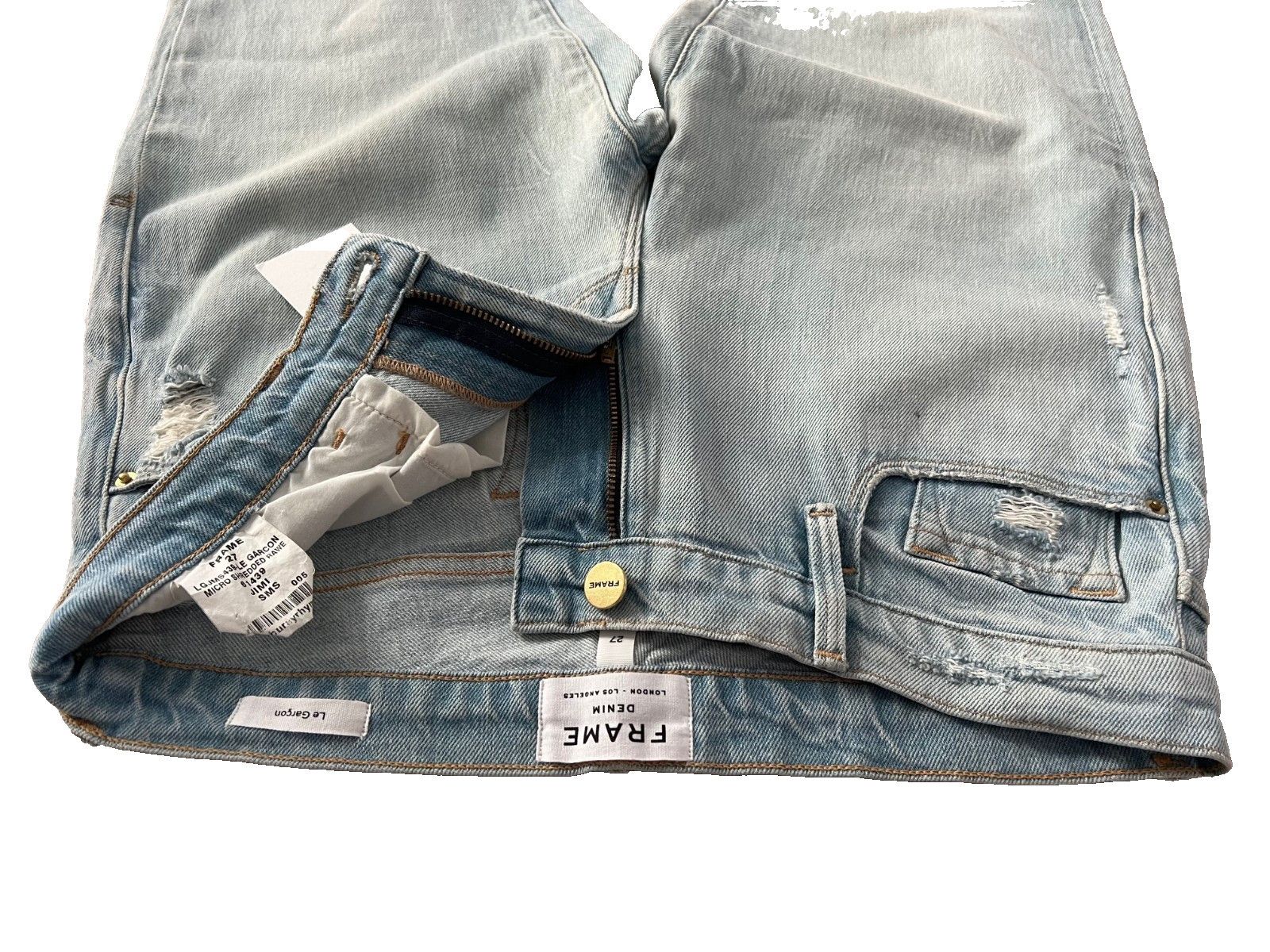 Frame Frame Denim Jeans Garcon Micro Shredded Raw Hem Jimi ( 27 ) Size 27" / US 4 / IT 40 - 2 Thumbnail
