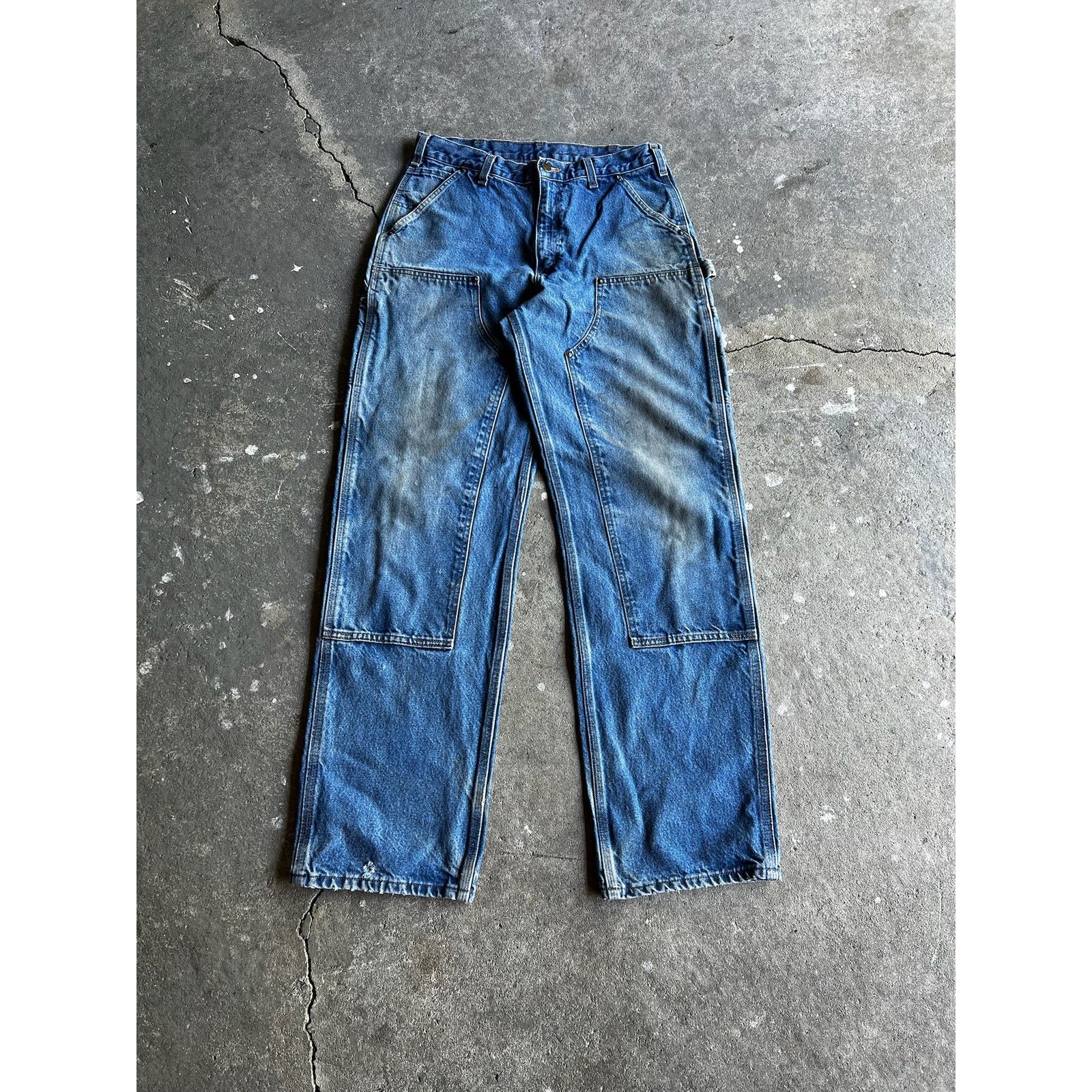 Carhartt × Vintage Carhartt denim blue jean double knee work carpenter pants Size US 31 - 11 Thumbnail