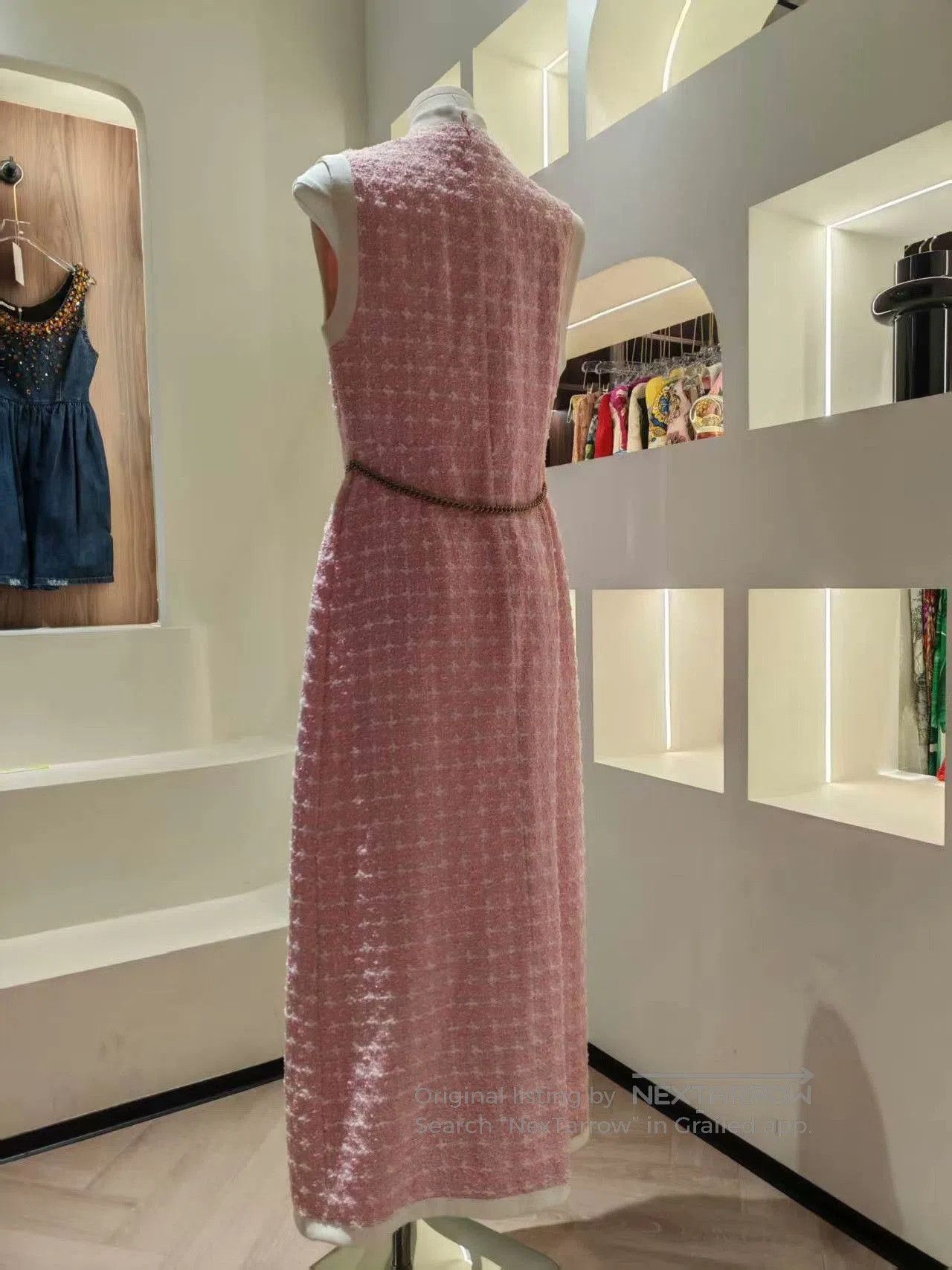 Gucci Gucci Pink Chain Tweed Dress. Size S / US 4 / IT 40 - 4 Thumbnail