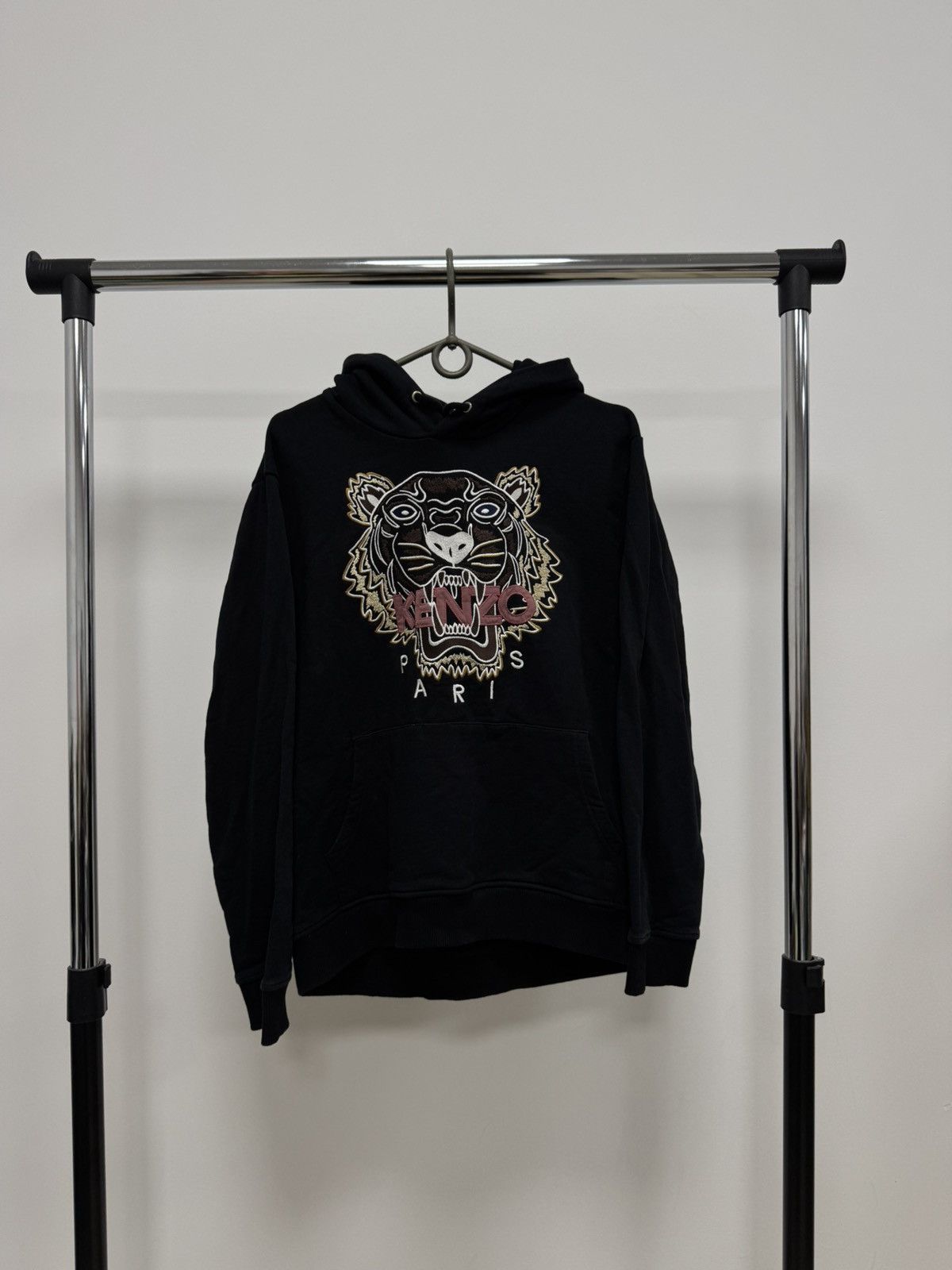Kenzo Kenzo Paris Tiger Black Hoodie Embroidered Logo Men’s M Size Size US M / EU 48-50 / 2 - 2 Thumbnail