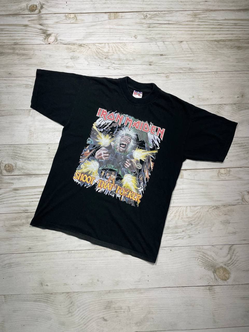 Vintage Iron Maiden Shoot That Fooker T-Shirt 90s Rock Band