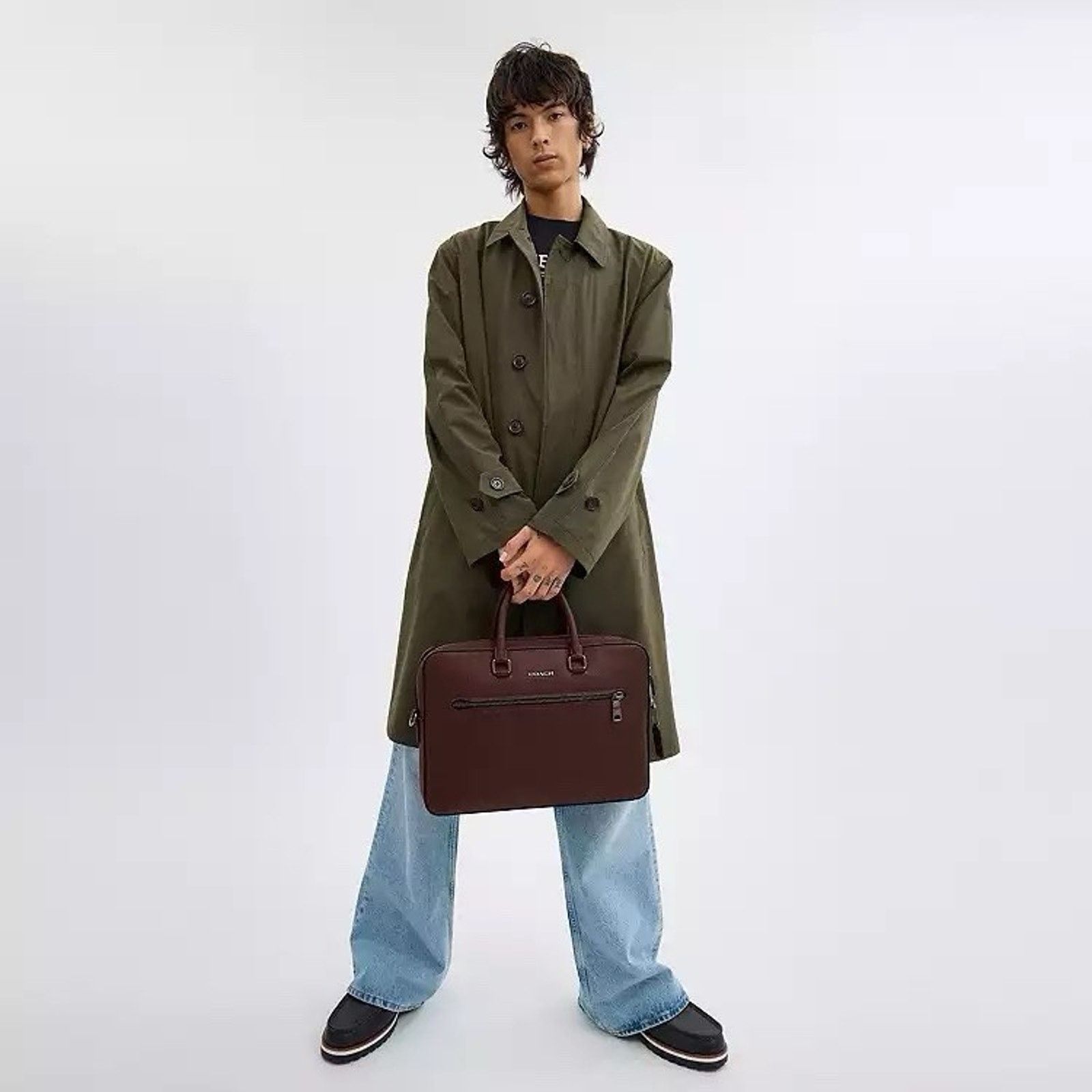 Coach NWT Coach Ethan Slim Brief leather CR272 Gunmetal/Maple Size ONE SIZE - 8 Thumbnail
