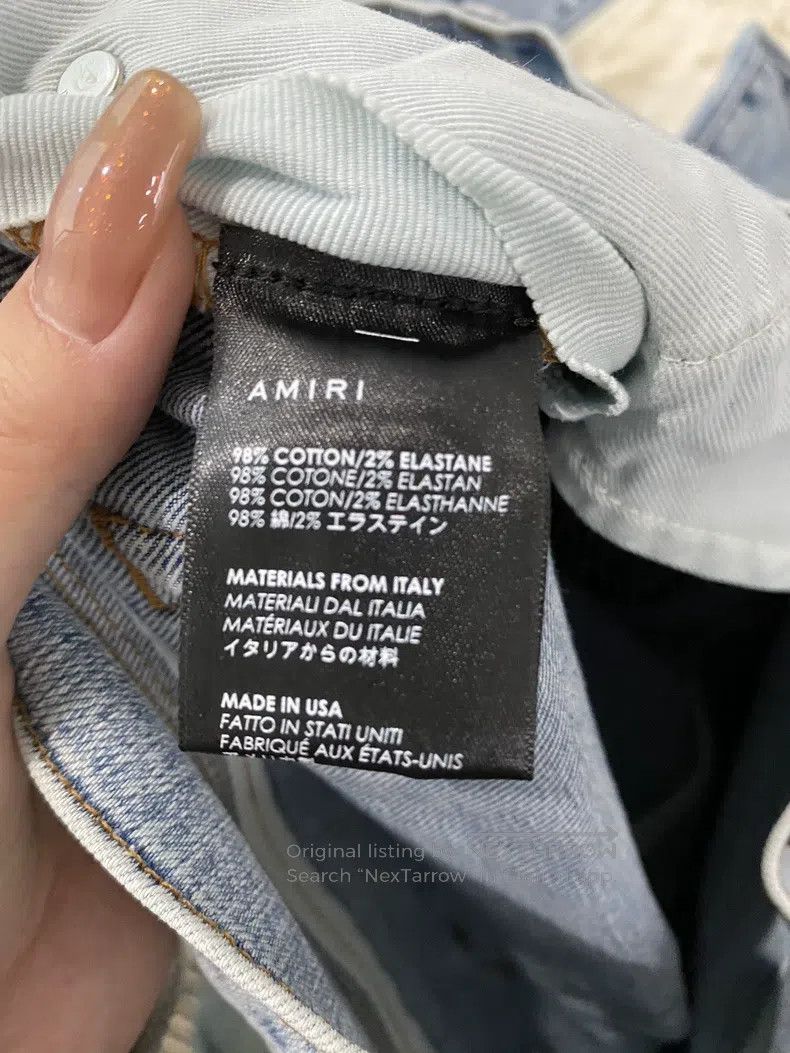 Amiri Amiri Size 32 Washed blue and white cashew nut patchwork MX Size US 32 / EU 48 - 4 Thumbnail