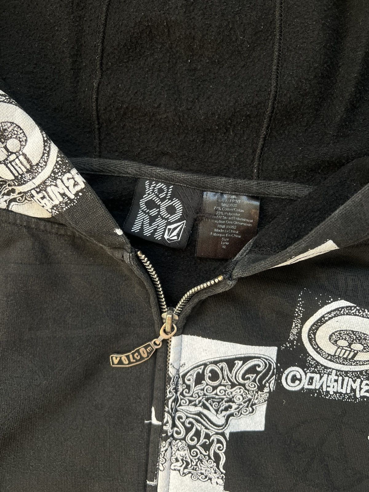 Vintage × Volcom Y2K Volkom Guttermouth Rare Vintage Print Hoodie sk8 Size US XL / EU 56 / 4 - 4 Thumbnail