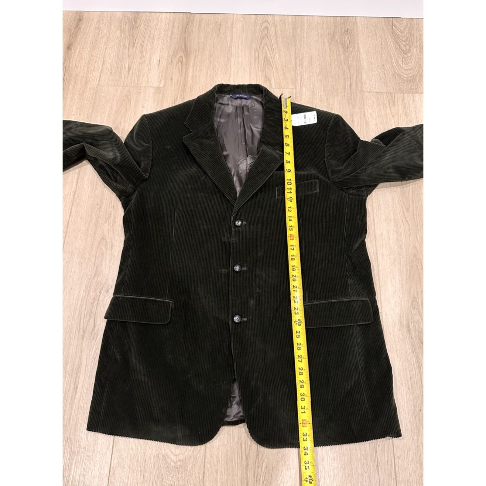 Brooks Brothers VINTAGE Brooks Brothers Sport Coat Jacket Corduroy Green 46L Mens Notch Lapel Two-Button Long Sleeve Regular Fit Dress Blazer Front Flat Front Solid Size 46R - 7 Thumbnail