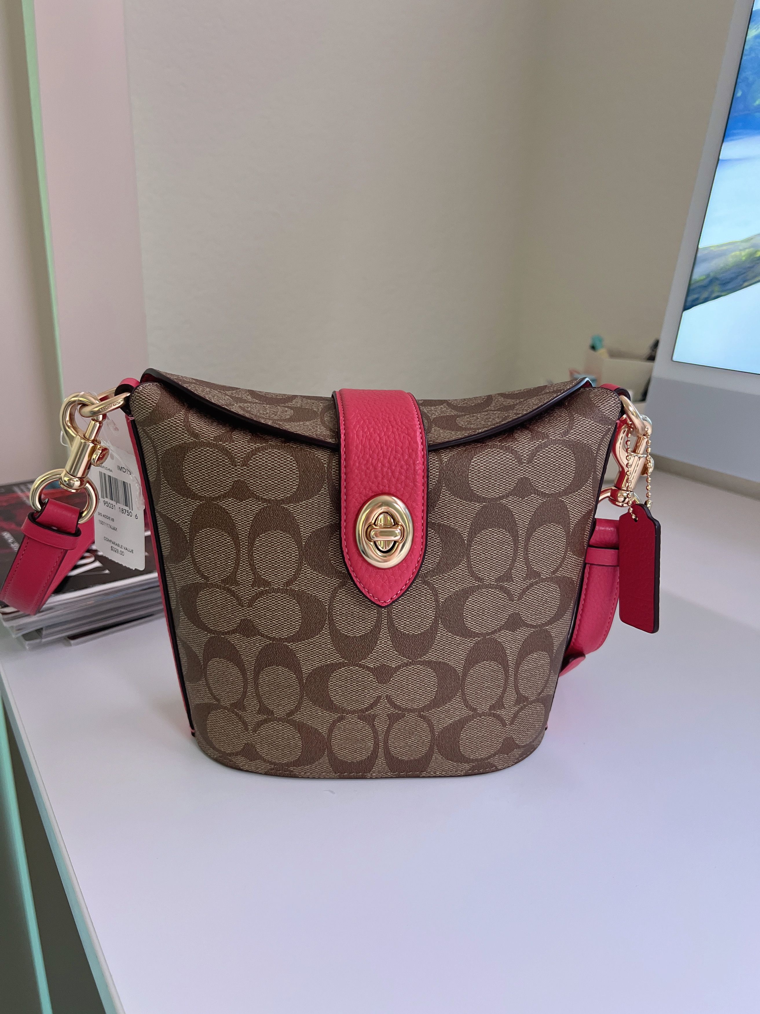 image of Coach Addie Crossbody In Signature Canvas C2817 in Khaki, Women's