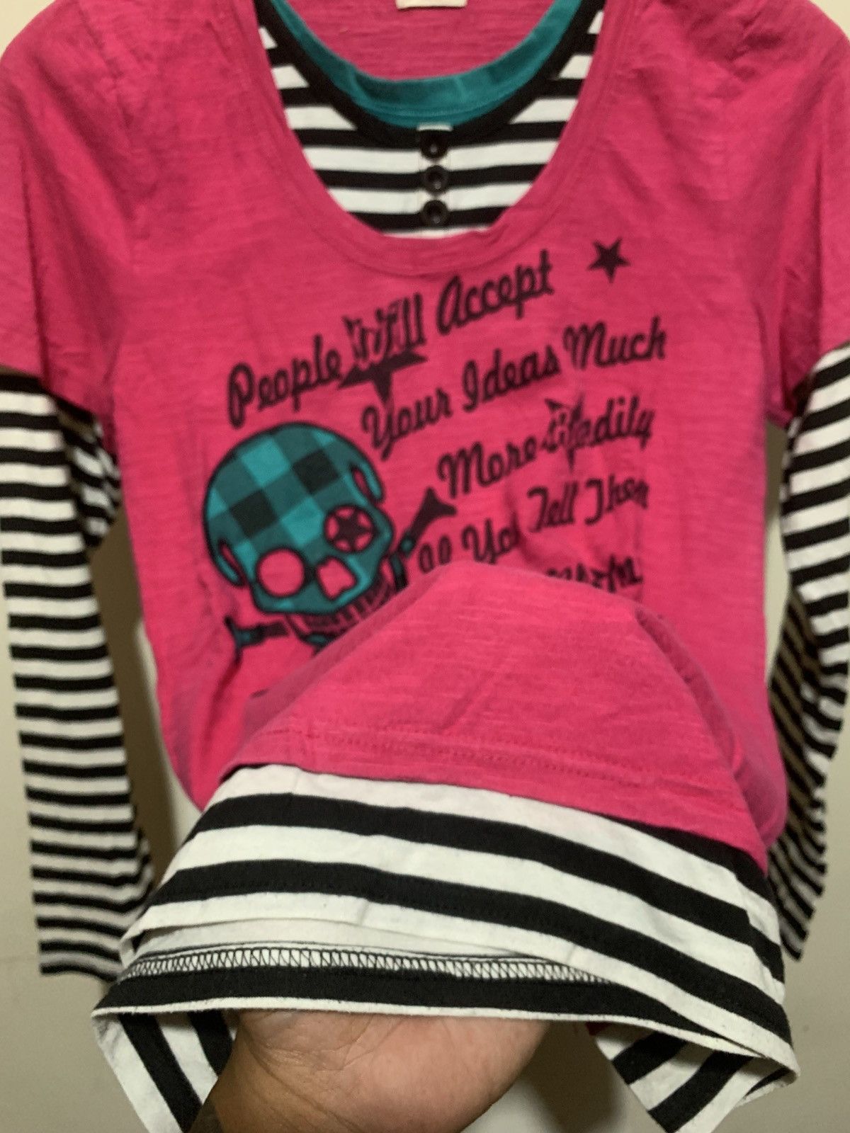 Hysteric Glamour × Undercover Japanese Skull Poem Triple Layer Punk Gothic LongSleeve Tee Size US L / EU 52-54 / 3 - 6 Thumbnail