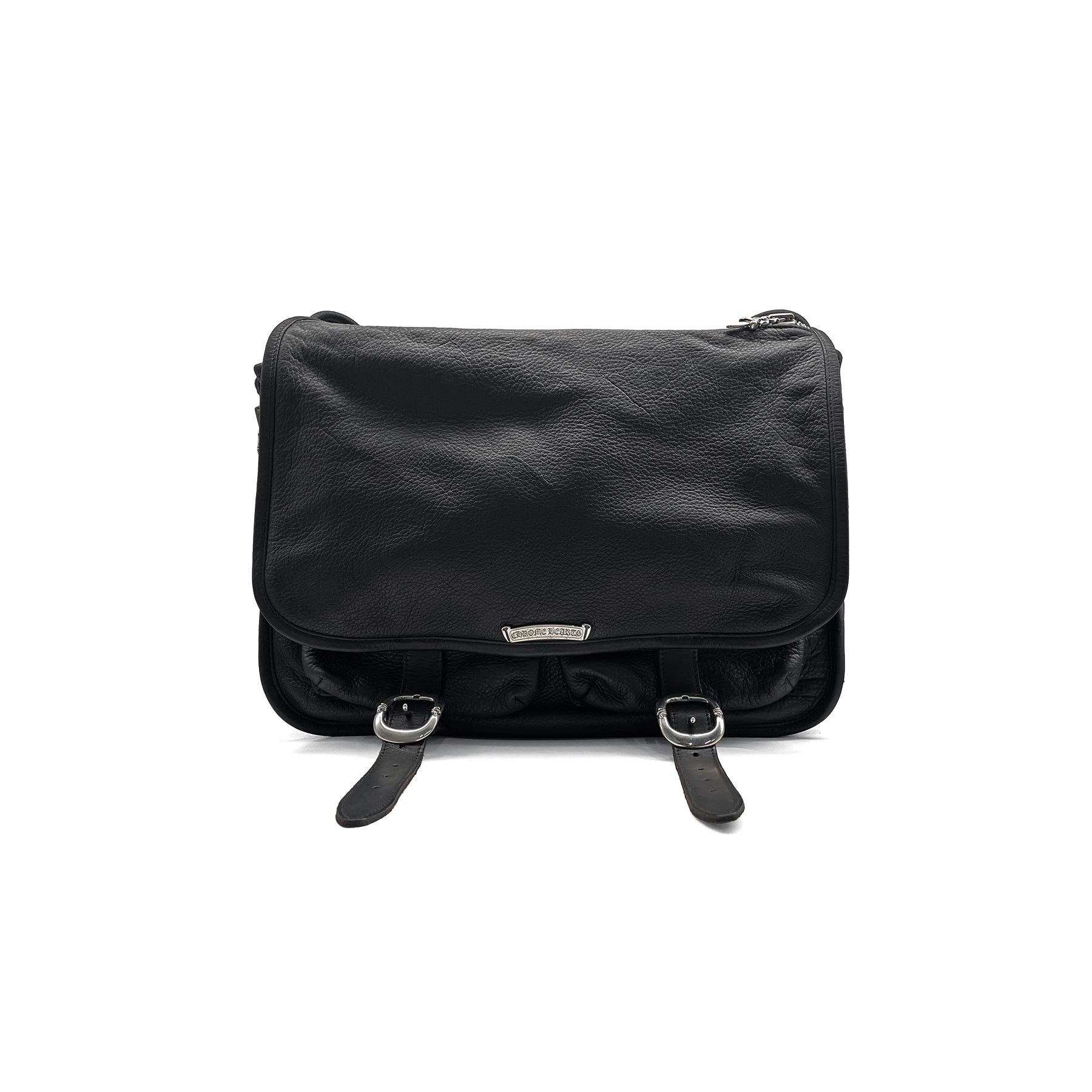 Chrome Hearts Chrome Hearts Black Leather Messenger Crossbody Bag Size ONE SIZE - 1 Thumbnail