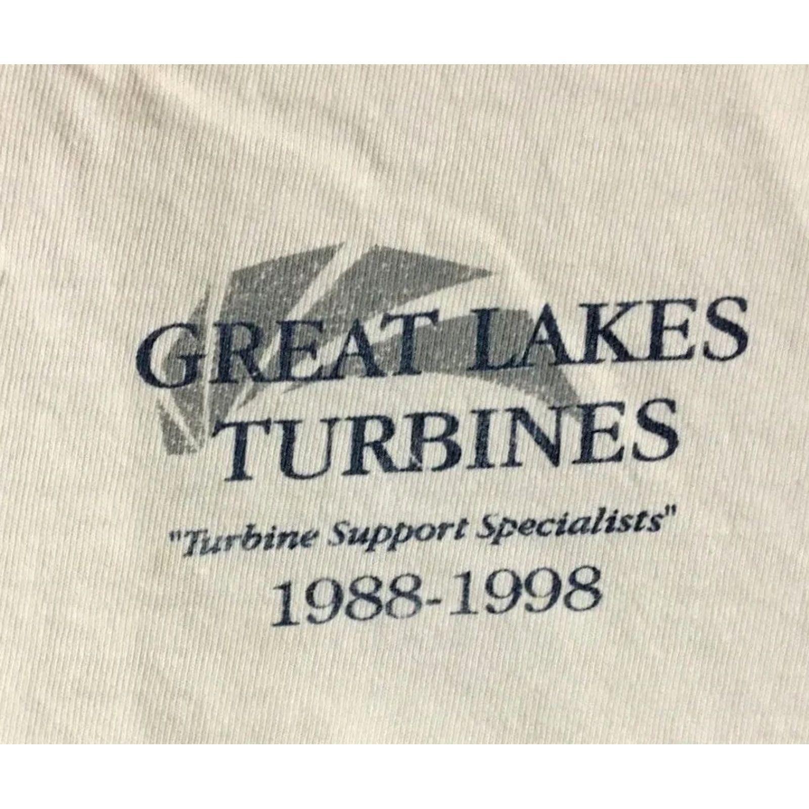 Vintage VINTAGE Great Lakes Turbines Shirt XL White 90s Grunge Planes Aviations USAF NBAA Las Vegas Mens Graphic Tee Size US XL / EU 56 / 4 - 4 Thumbnail