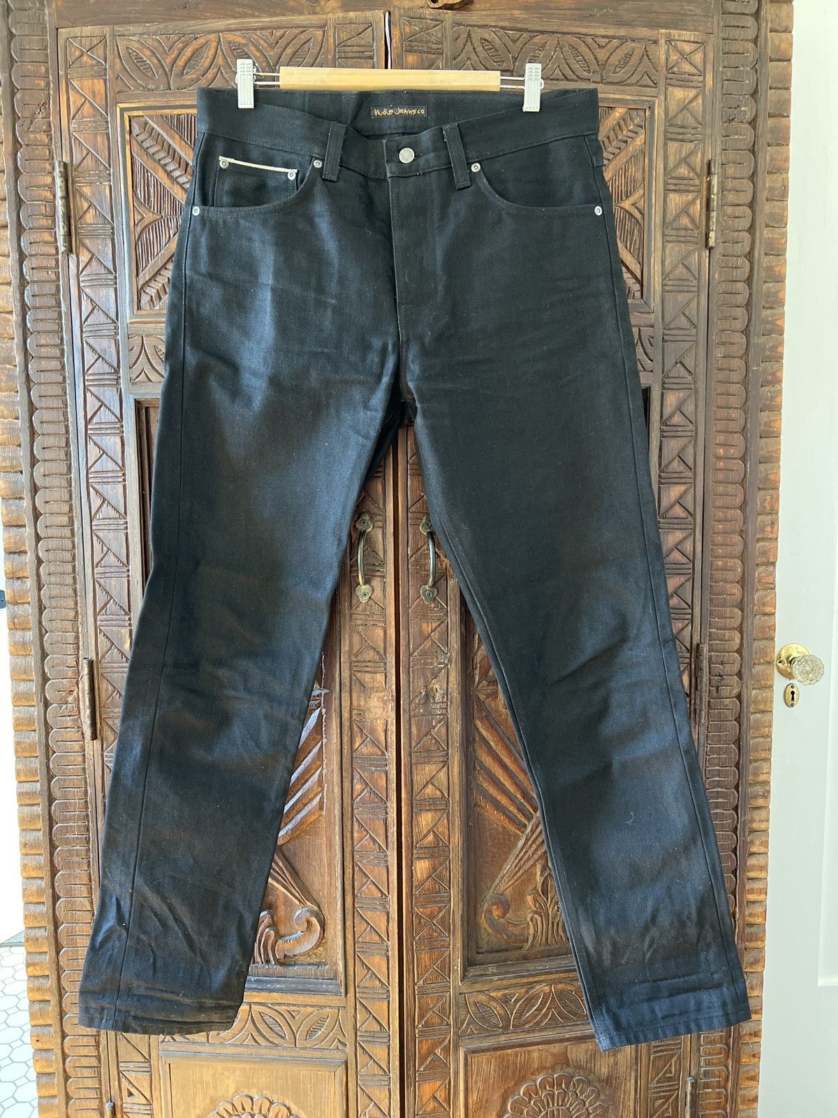 Nudie Jeans Steady Eddy II Dry Black Selvage Size US 32 / EU 48 - 2 Thumbnail