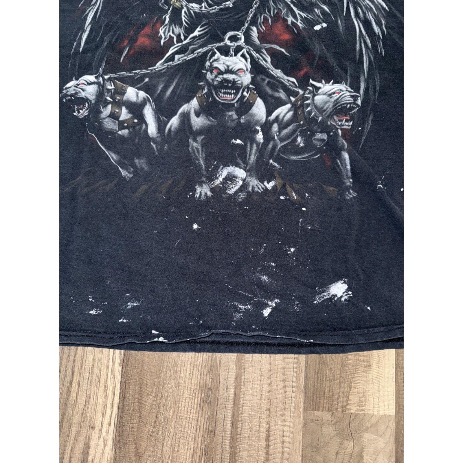 Vintage VINTAGE Grim Reaper Pit Bull T-Shirt Mens L Black 21x26 Size US L / EU 52-54 / 3 - 3 Thumbnail