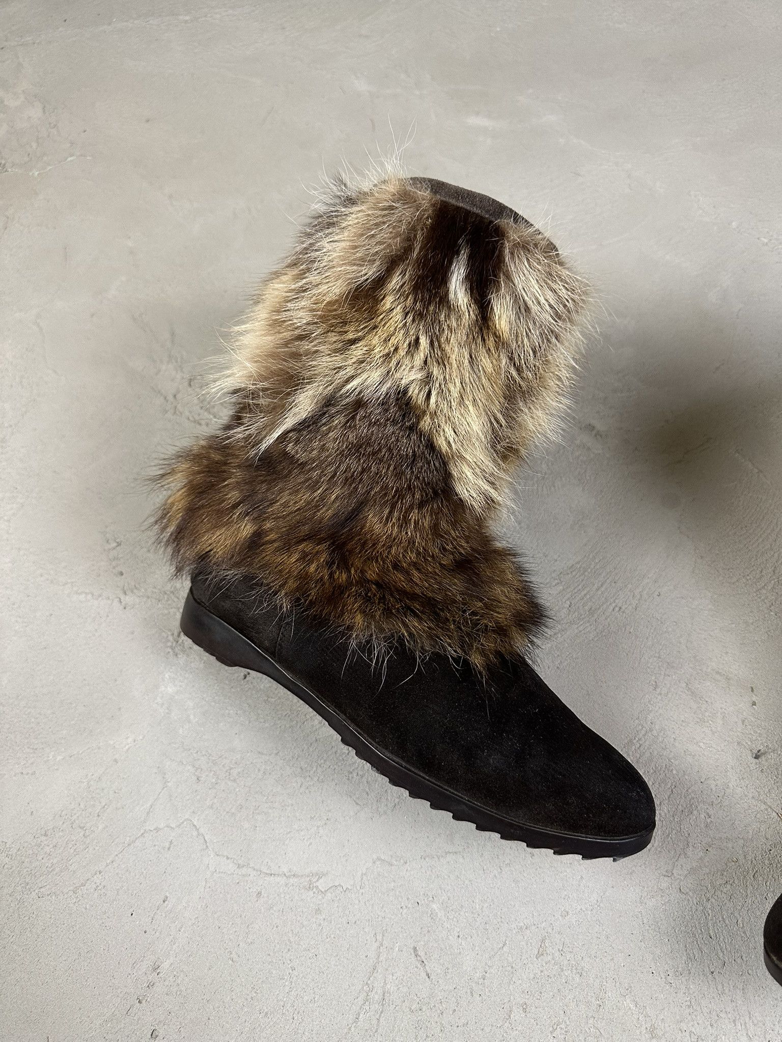 Japanese Brand Vintage Y2k Real Fur Suede Leather Boots Size US 7.5 / IT 37.5 - 2 Thumbnail