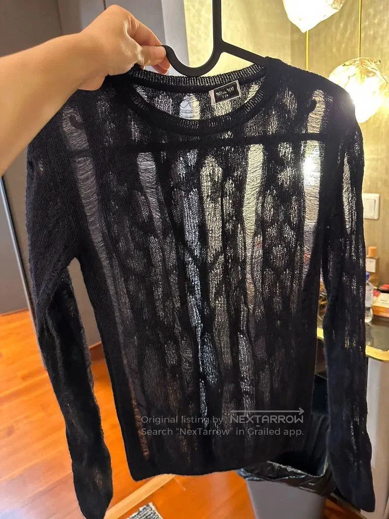 Yves Saint Laurent YSL Mohair Slim Sheer Knit Sweater. Size S / US 4 / IT 40 - 1 Thumbnail